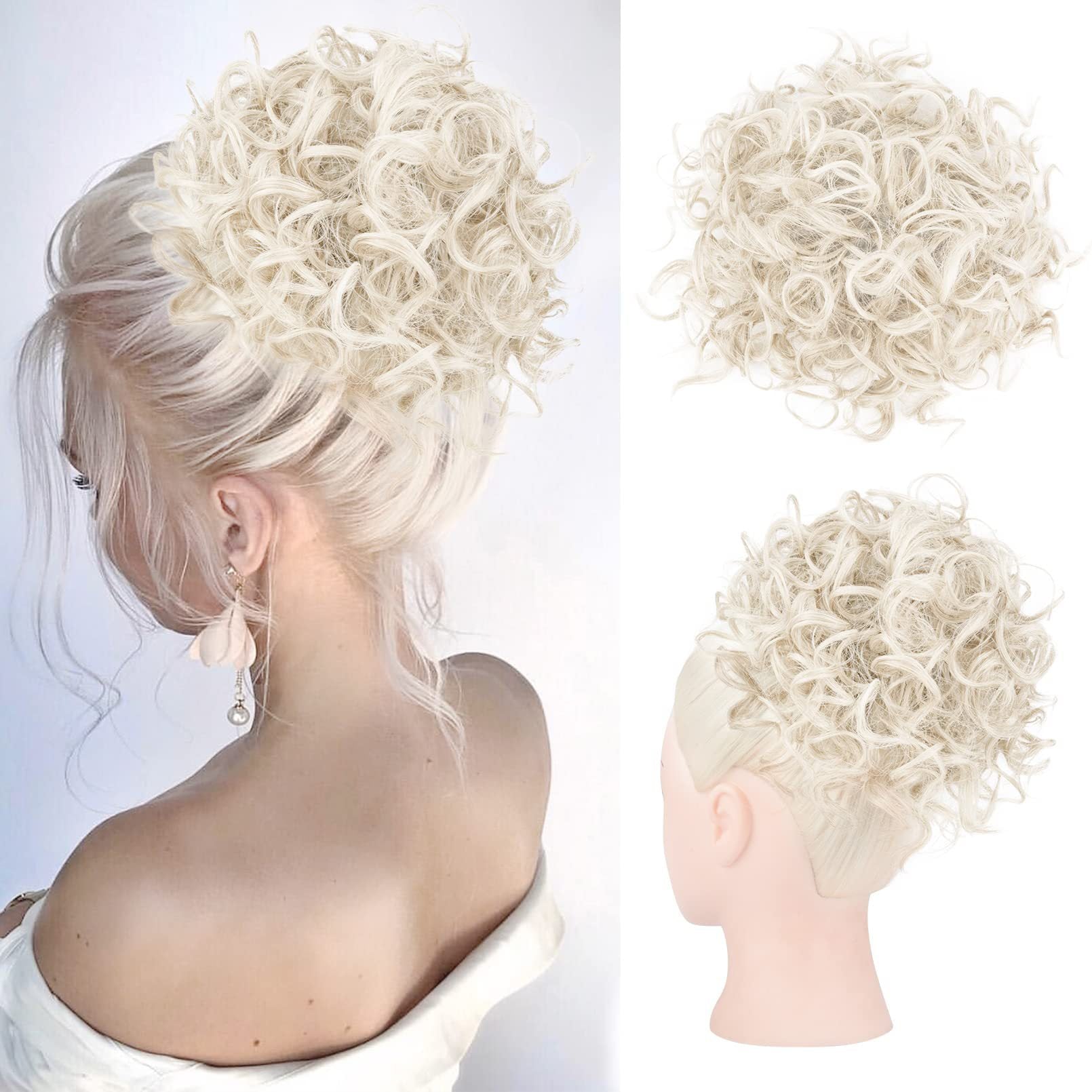 📢📢50% OFF !! Elastic Drawstring Loose Short Curly Bun