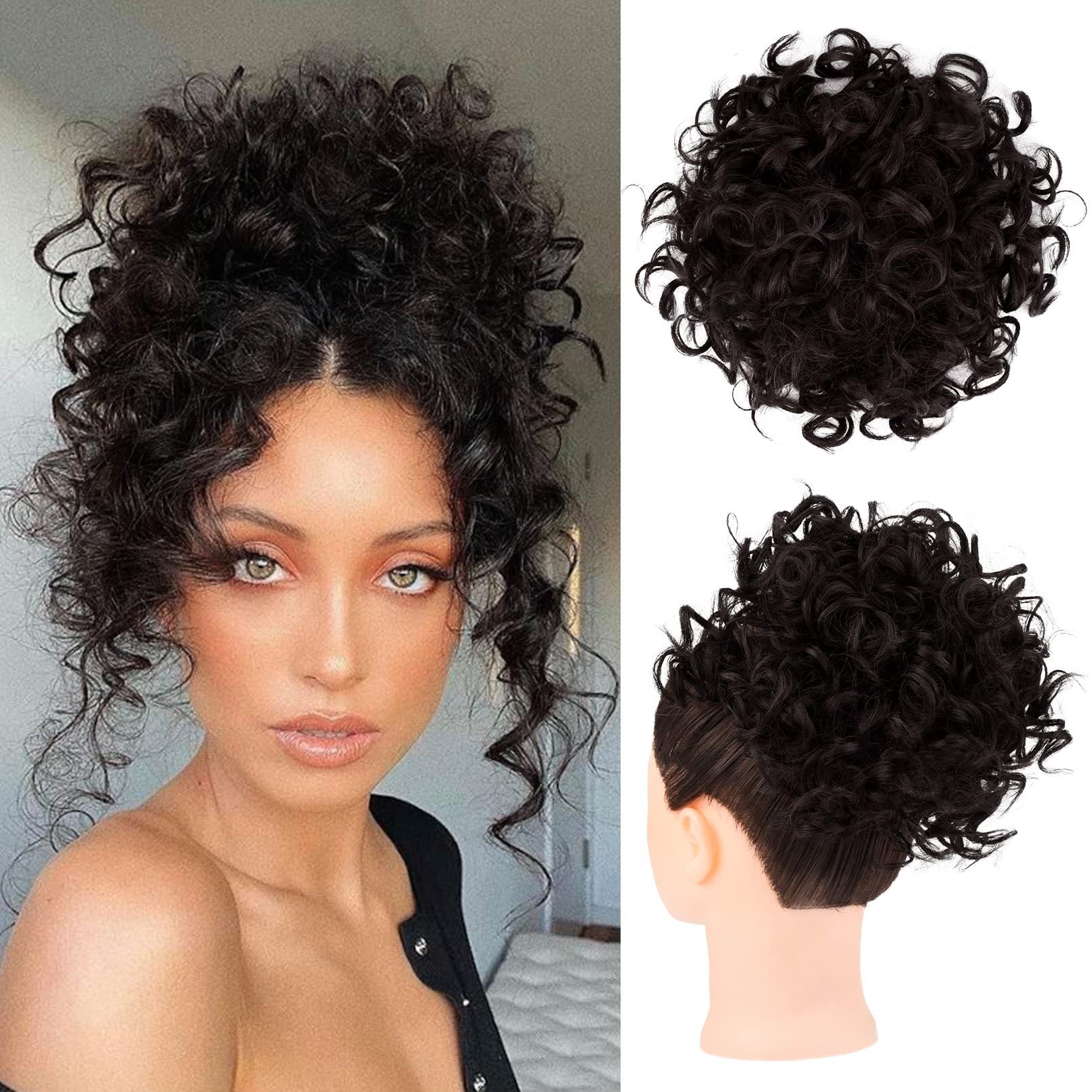 📢📢50% OFF !! Elastic Drawstring Loose Short Curly Bun