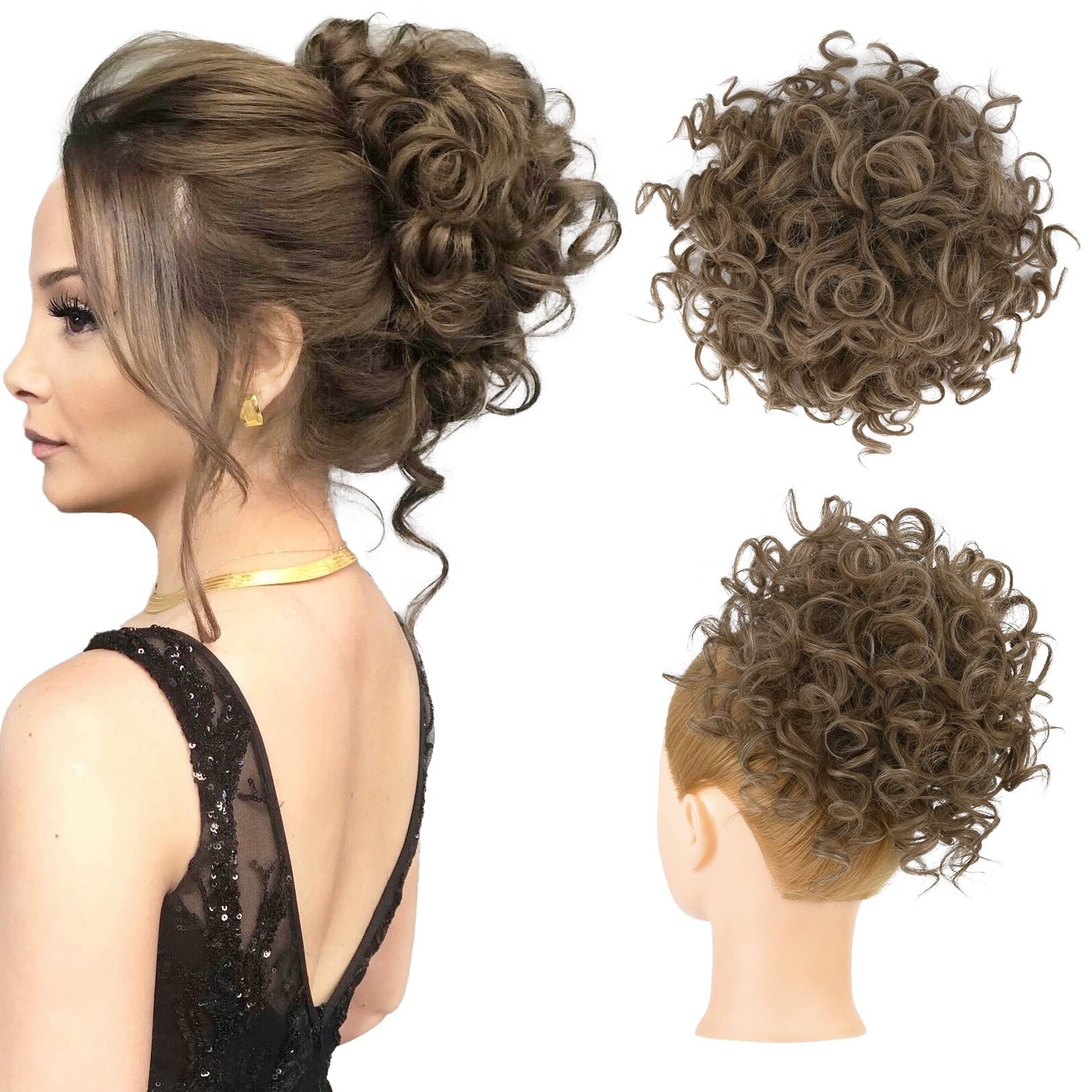 📢📢50% OFF !! Elastic Drawstring Loose Short Curly Bun