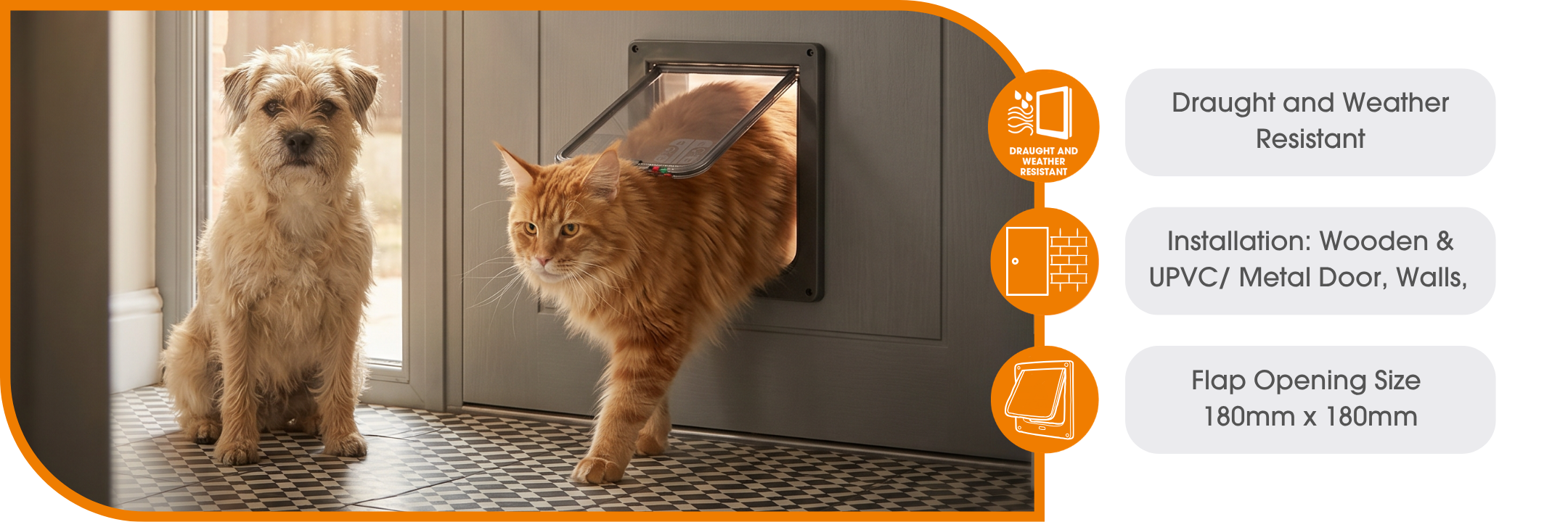 Cat Mate 221 large cat flap installation infographic