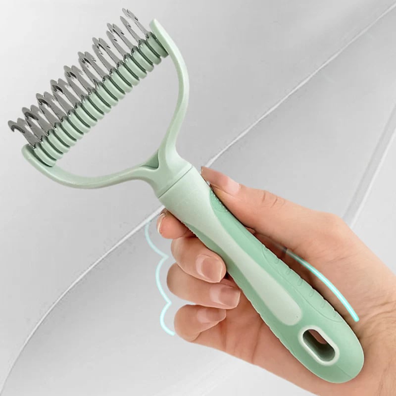 Ergonomic Pet Grooming Rake