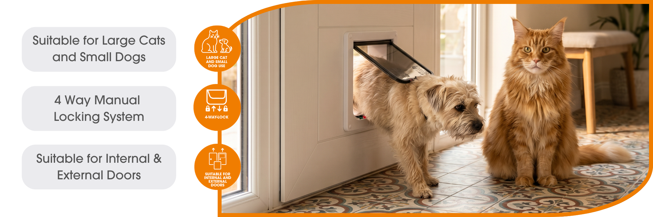 Cat Mate 221 large cat flap infographic