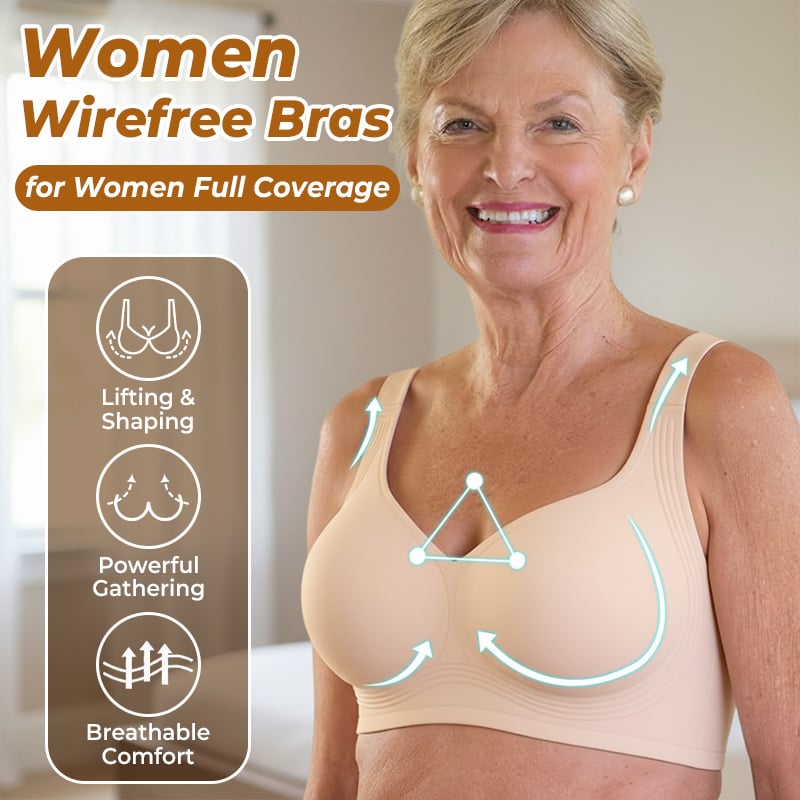 🏆Wirefree Full-Coverage Support Bra Padded Gentle Uplift All-Day Comfort👍No More Sagging Breasts