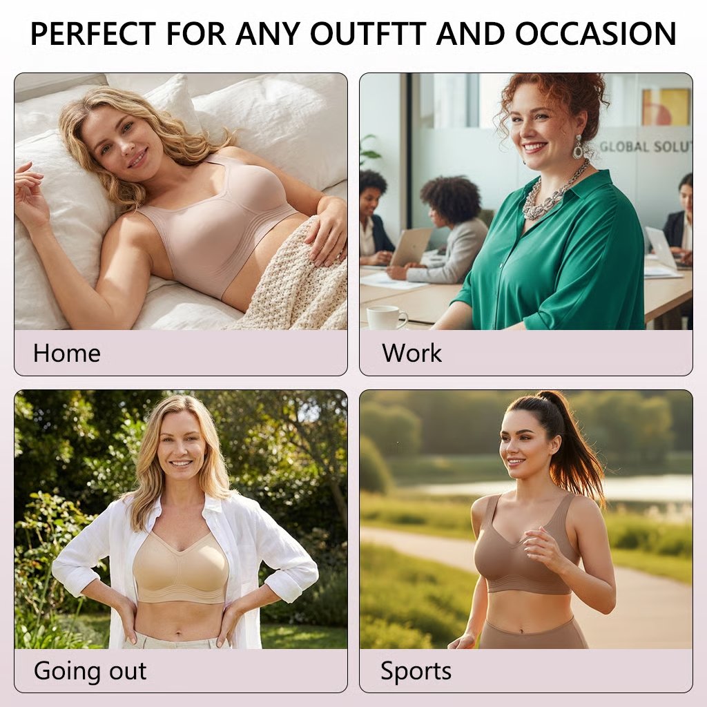 🏆Wirefree Full-Coverage Support Bra Padded Gentle Uplift All-Day Comfort👍No More Sagging Breasts