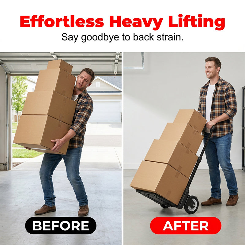 🥳 50% OFF! 🥳Foldable Silent Hand Truck💥📦 No need to ask for help when moving/carrying heavy items! HEAVY-DUTY FOLDABLE HAND TRUCK