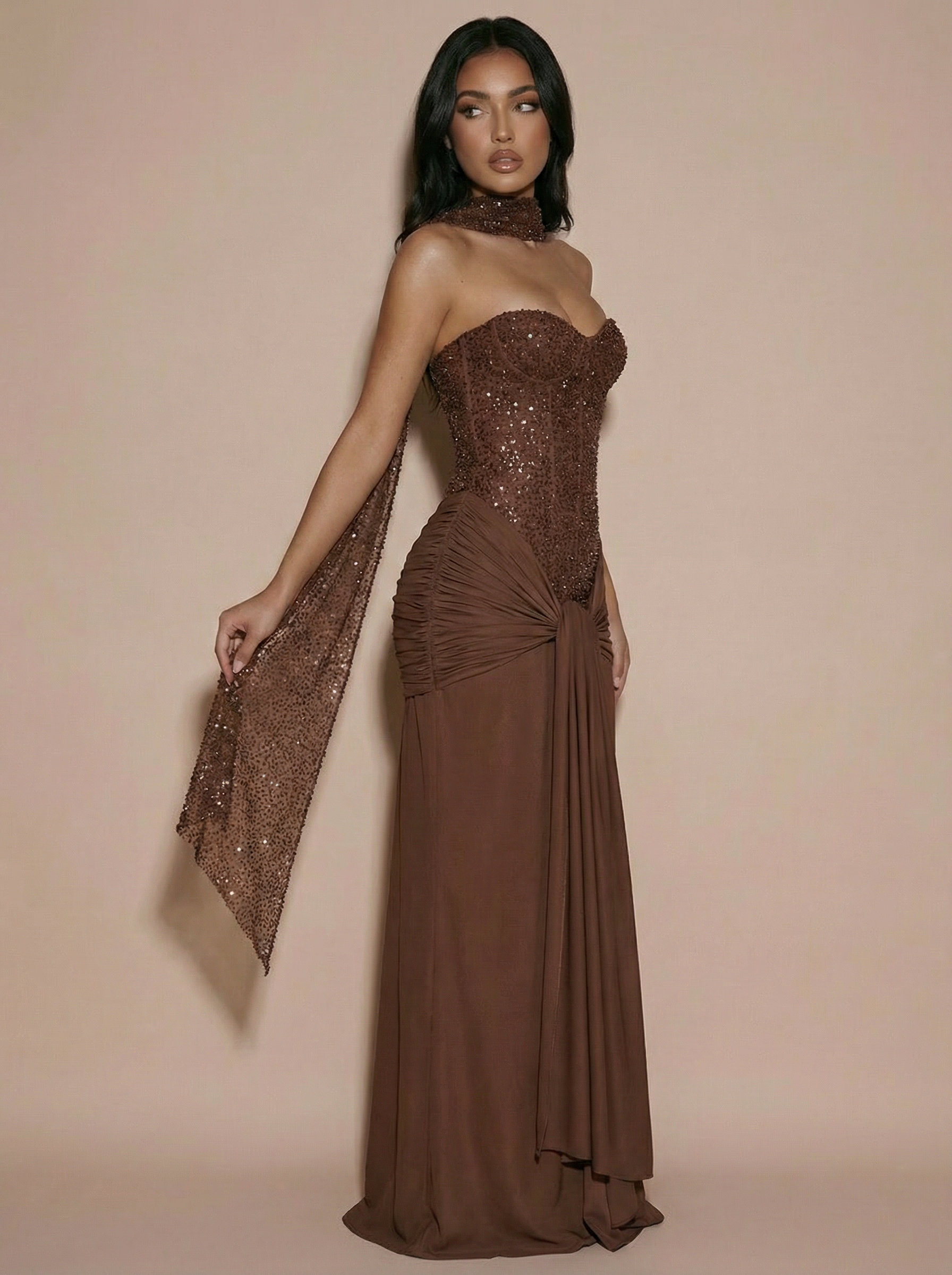 Isabeau Strapless Sequin Bodycon Maxi Dress