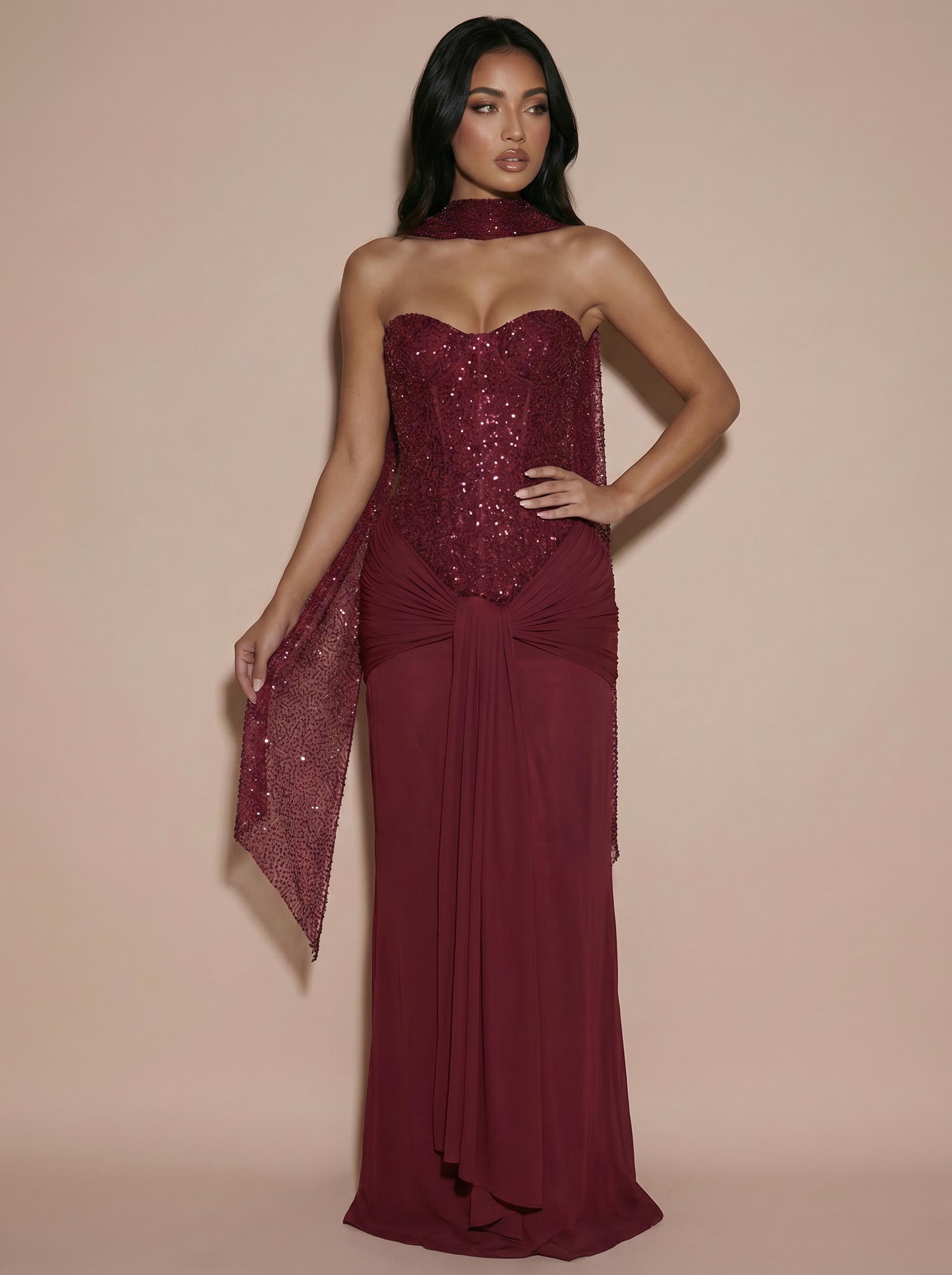 Isabeau Strapless Sequin Bodycon Maxi Dress
