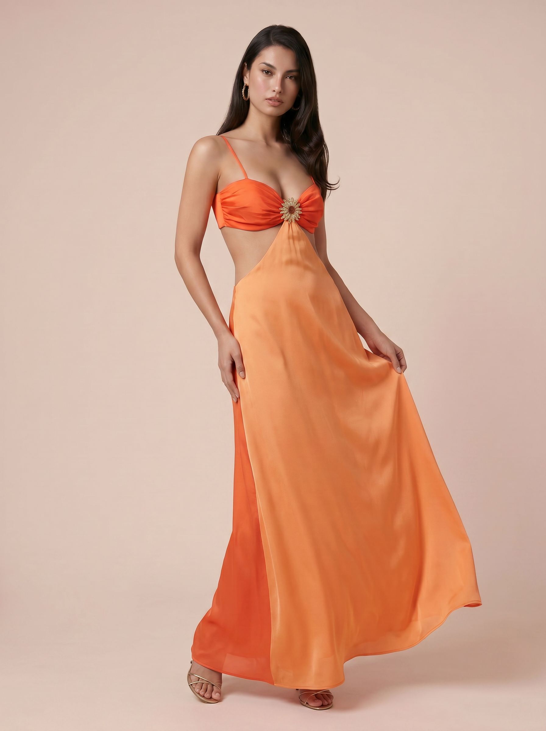 Cove Gradient Cut Out Backless Summer Maxi Dress