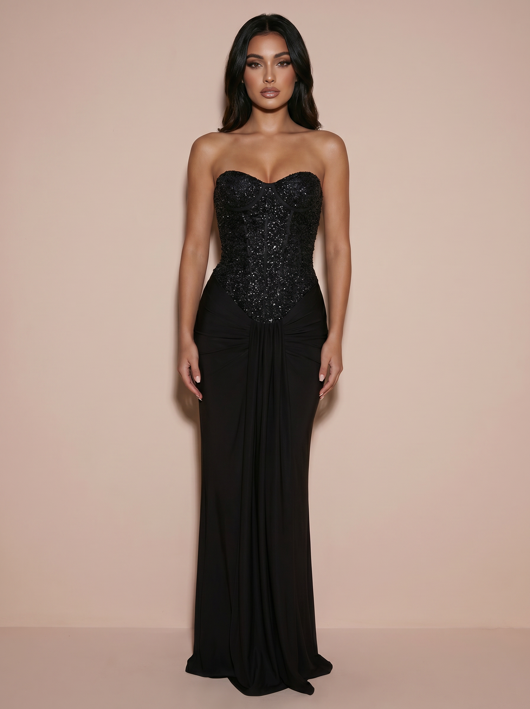 Isabeau Strapless Sequin Bodycon Maxi Dress