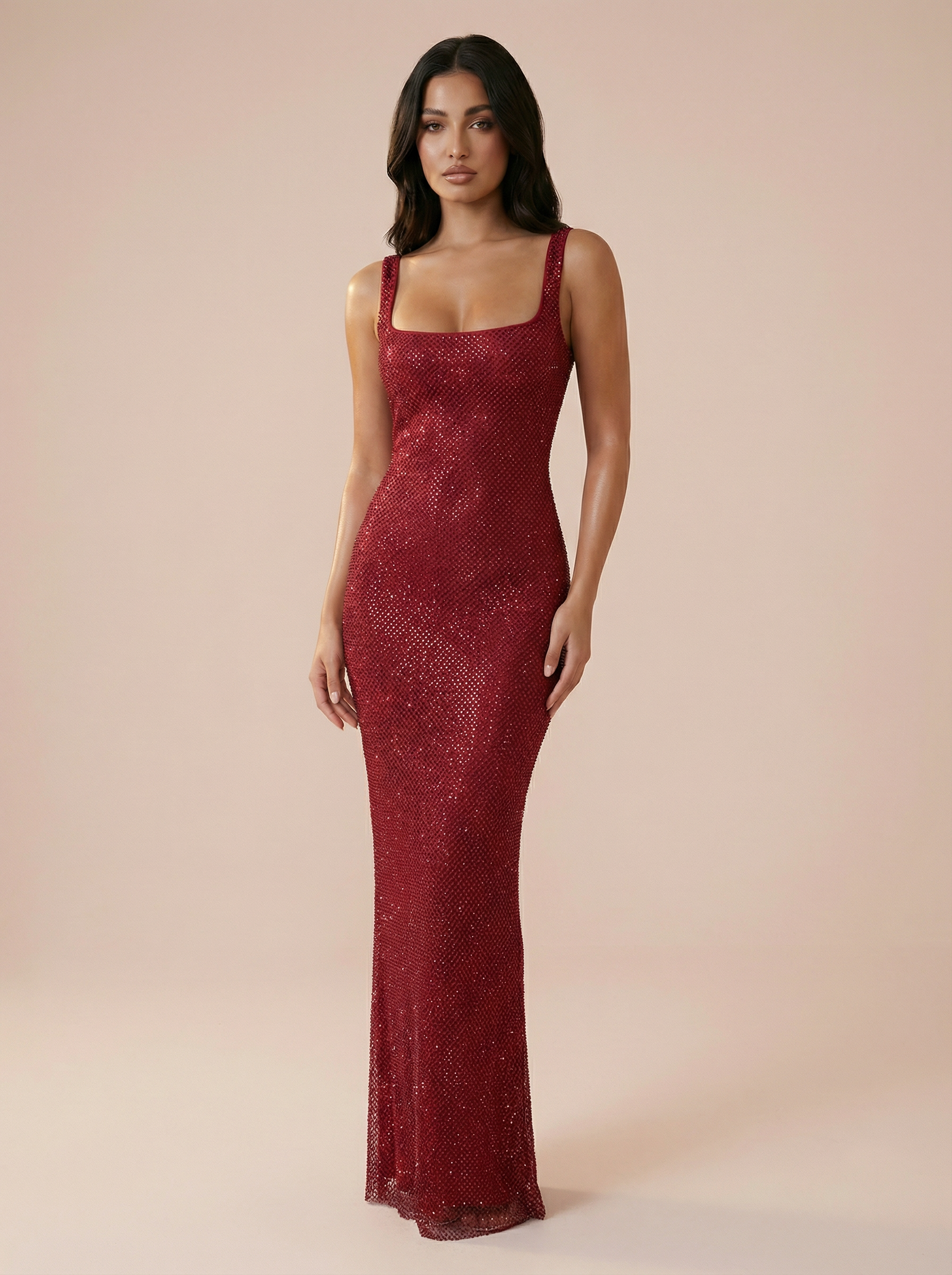Emeline Sequin Bodycon Long Sleeveless Maxi Dress