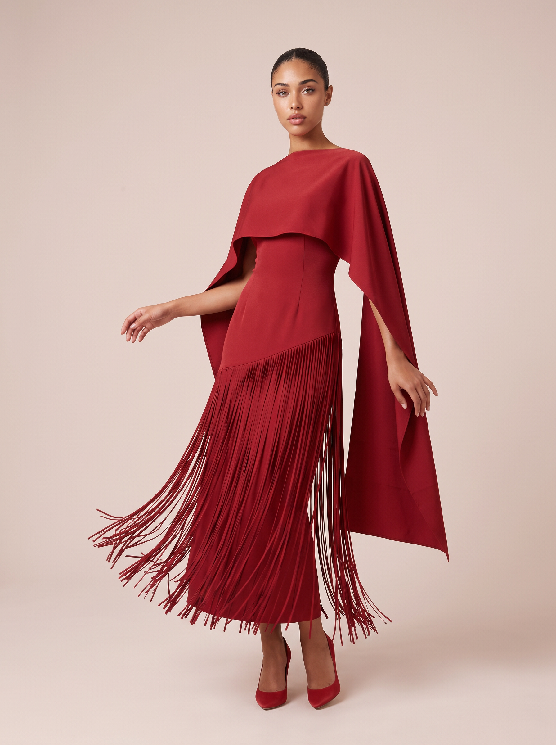 Jamila Fringe Gown Tassel Maxi Dress