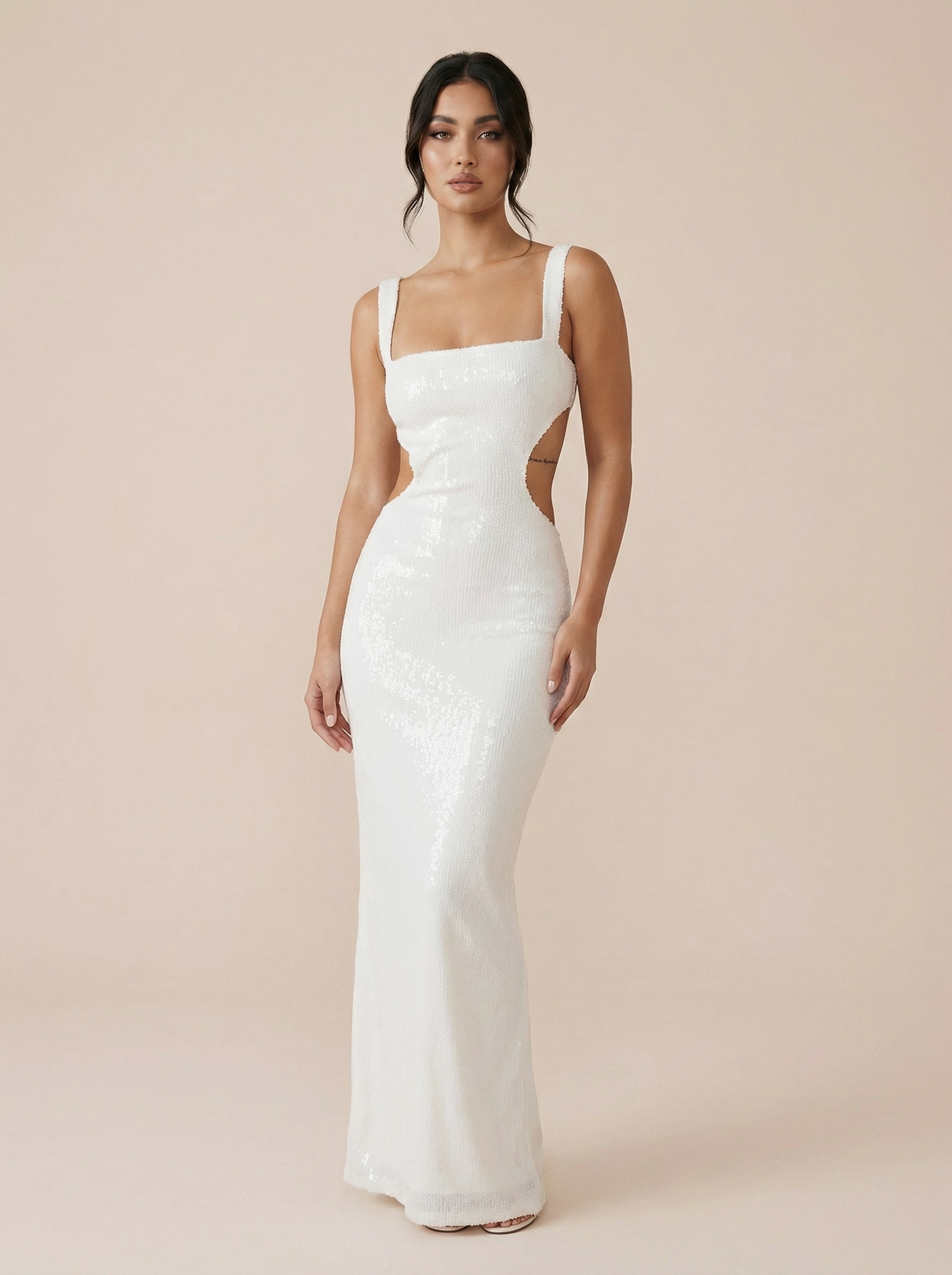 Carlie Sleeveless Backless Sequin Bodycon Maxi Dress
