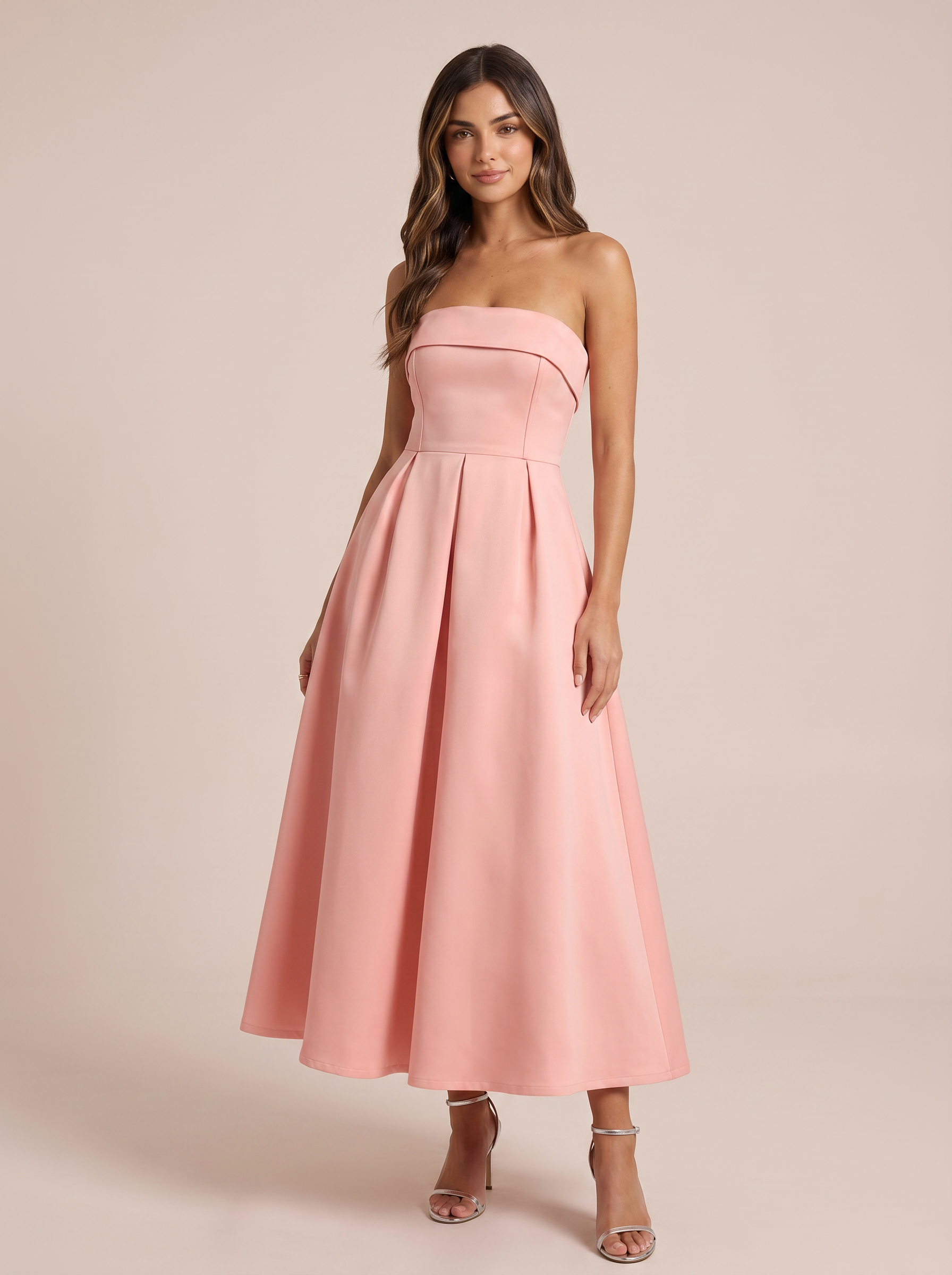 Martiza Off-shoulder Sleeveless A-line Midi Dress