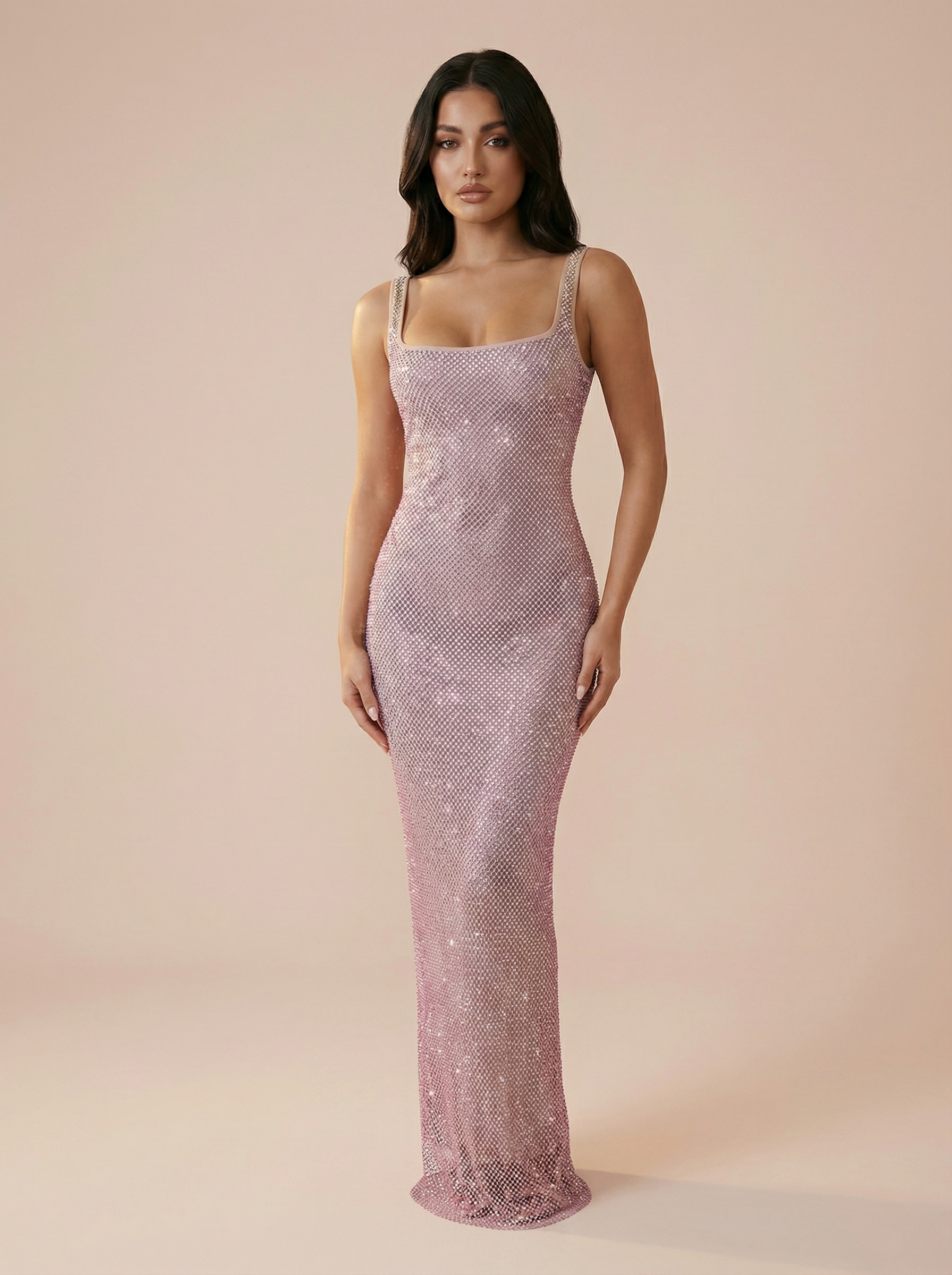 Emeline Sequin Bodycon Long Sleeveless Maxi Dress