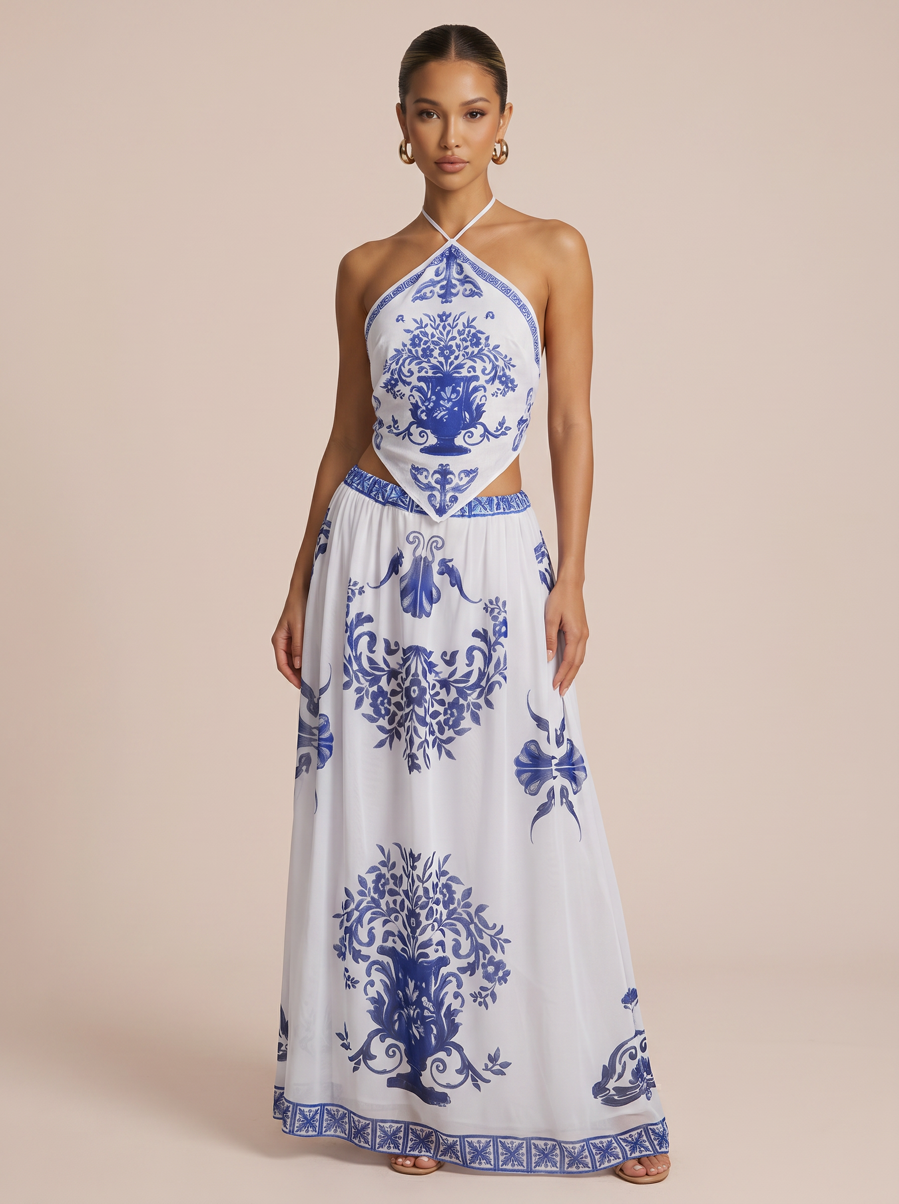 Molly Blue Printed Holiday Two Piece Set