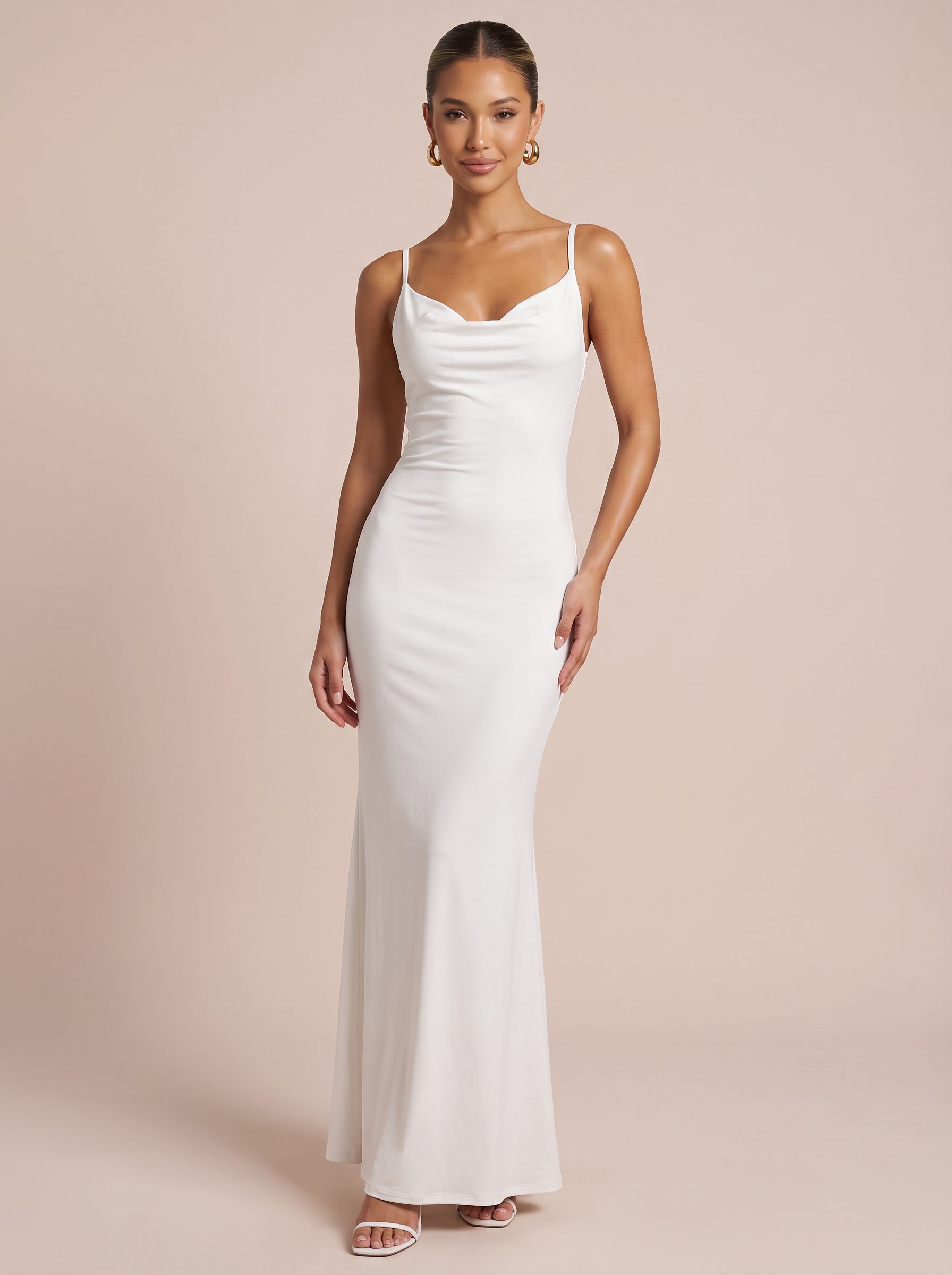 Harriet White Backless Lace Maxi Dress
