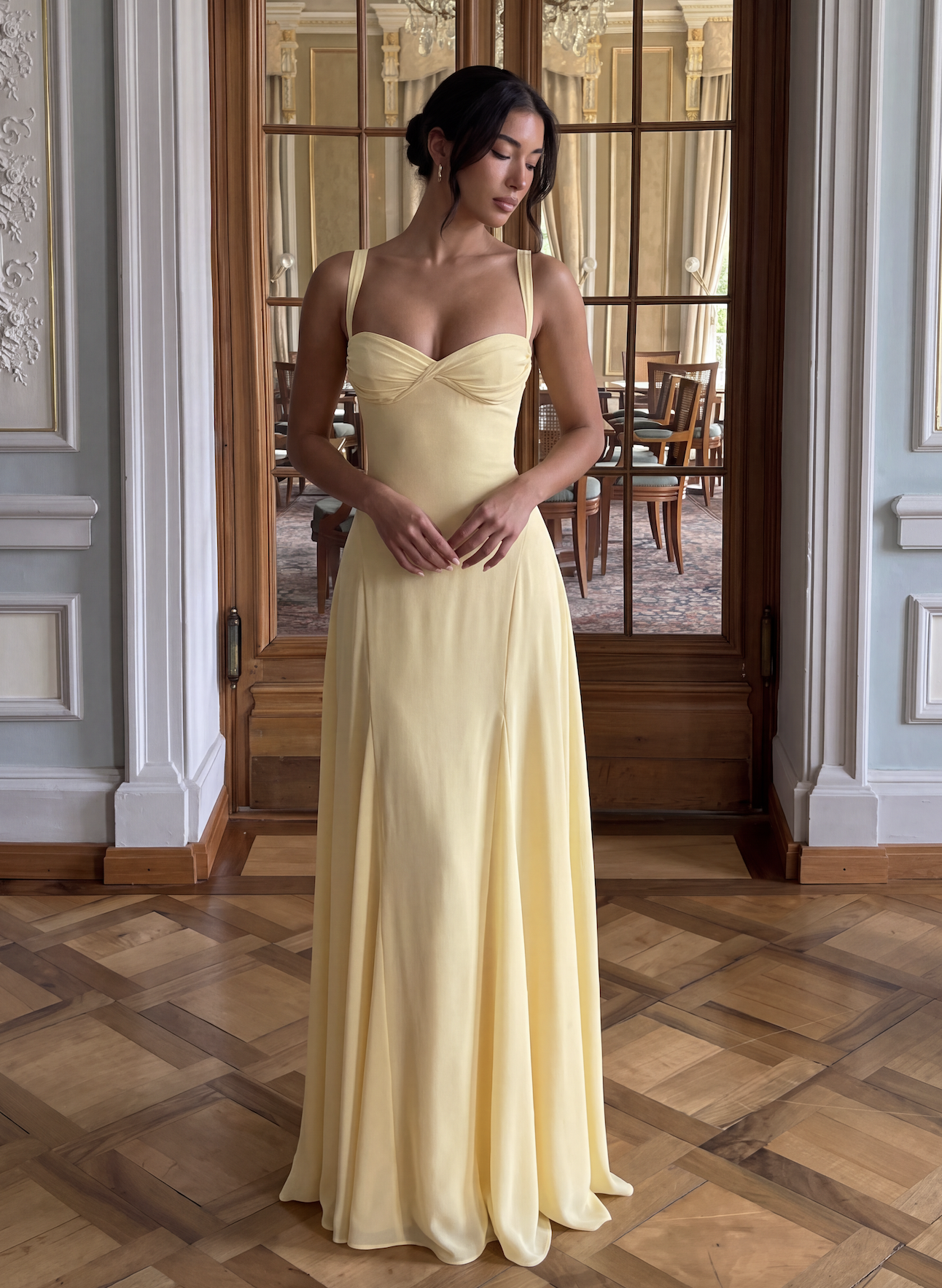 Melania Sleeveless Elegant A-line Maxi Dress