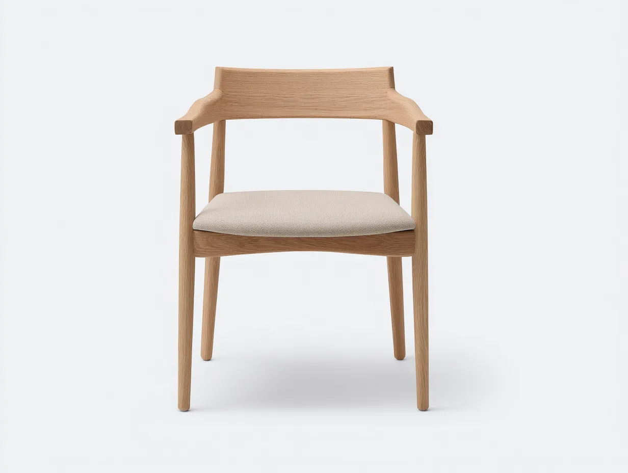 Silla De Comedor de roble claro 55x54x78 cm - roble claro y crema - asiento acolchado para comedor-Dozenmidecor