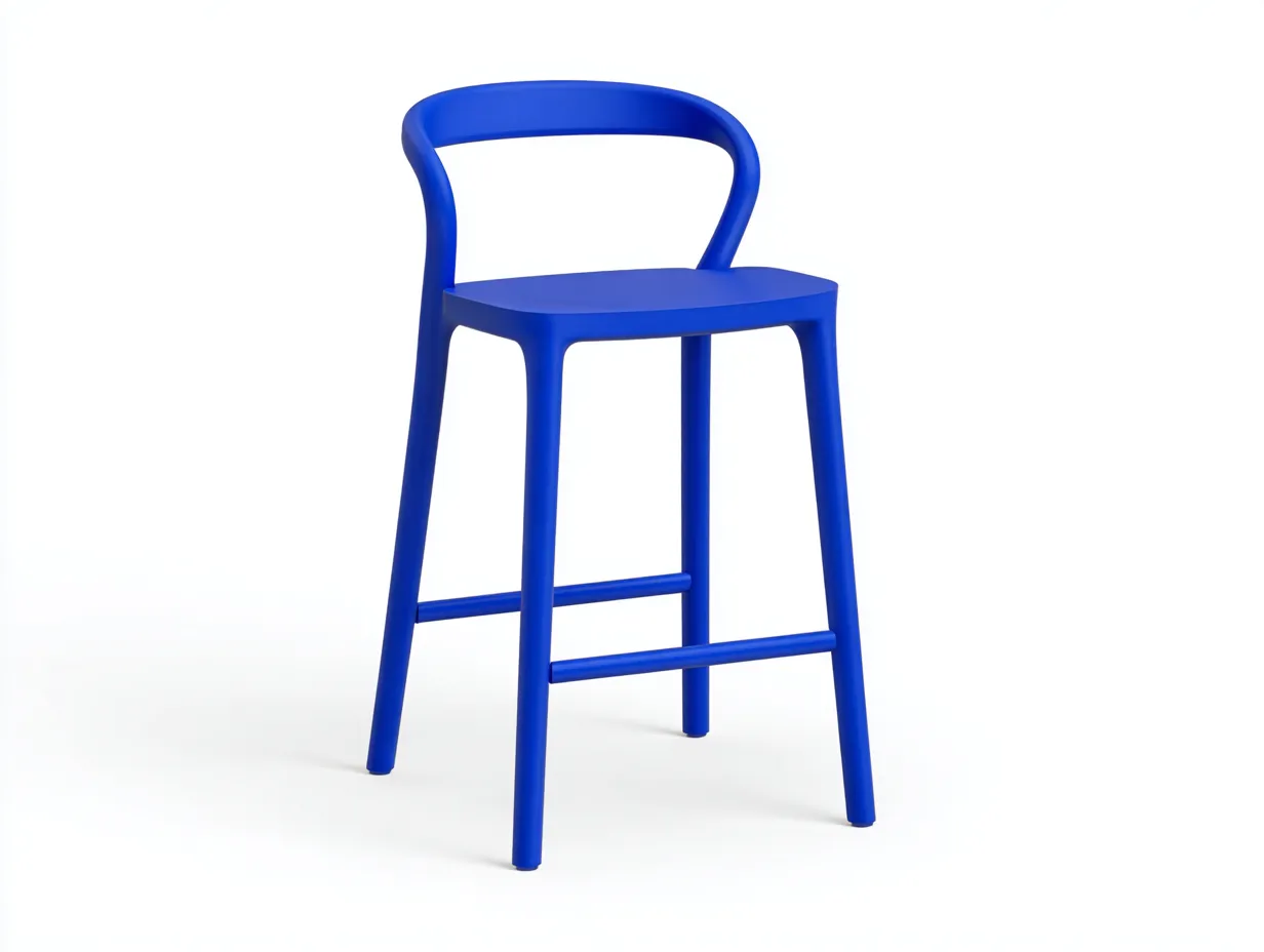Taburete De Bar de polipropileno 50x50x104 cm - azul intenso - respaldo abierto para exterior-Dozenmidecor