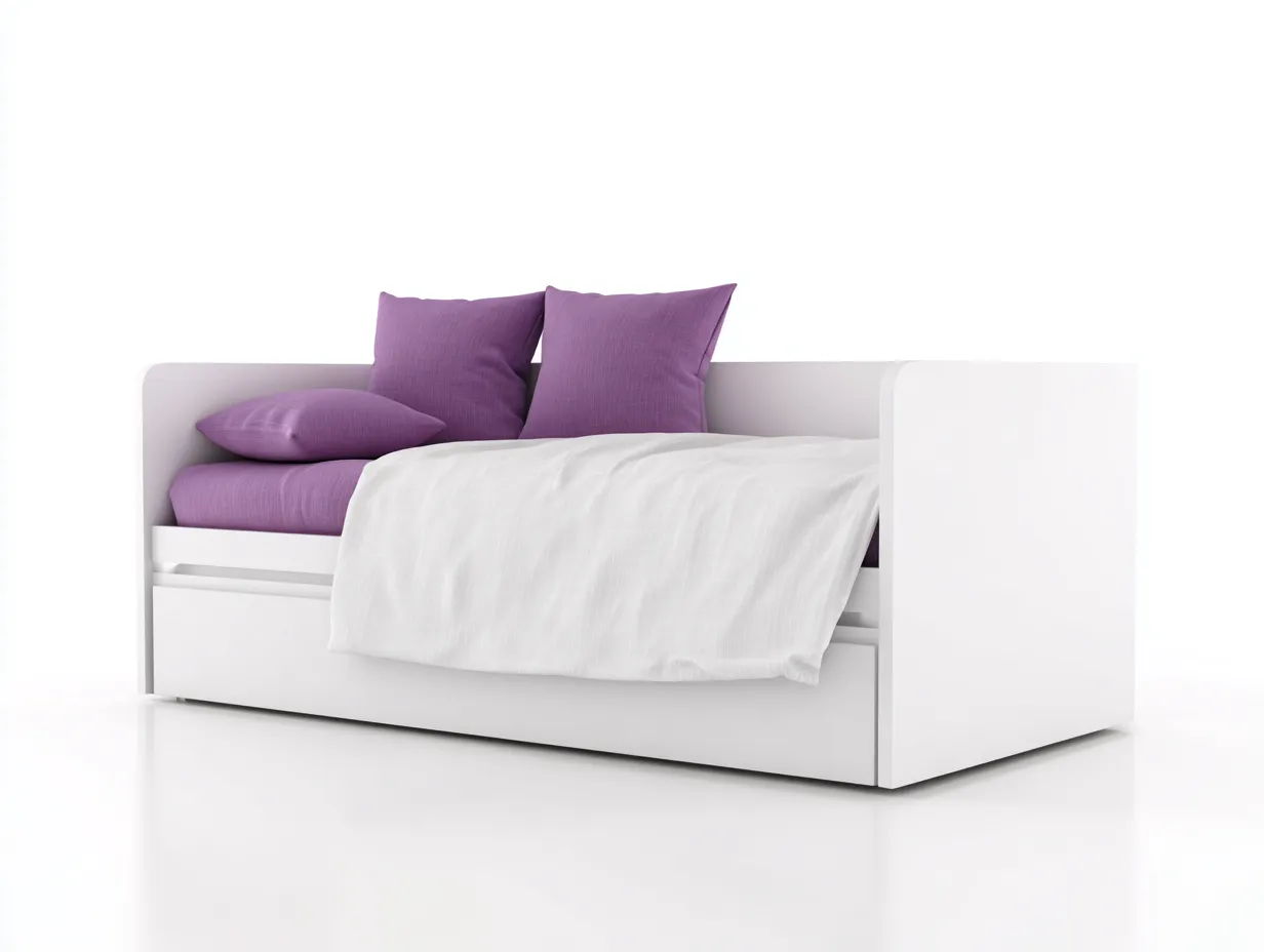 Sofá Cama nido 205x95x82 cm - blanco y morado - diseño moderno para salón-Dozenmidecor