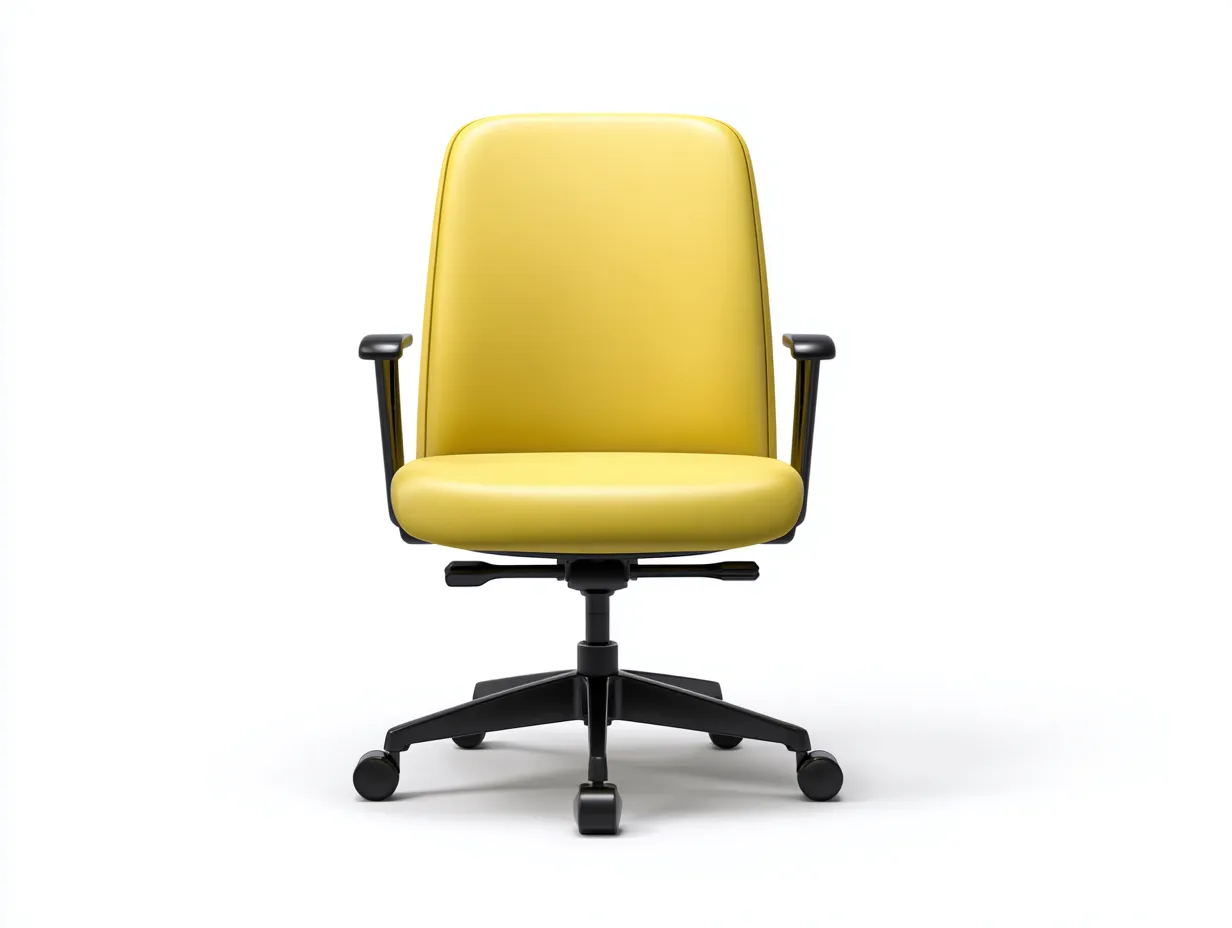 Silla De Oficina de piel sintética 65x69x98 cm - amarillo y negro - con reposabrazos para oficina-Dozenmidecor