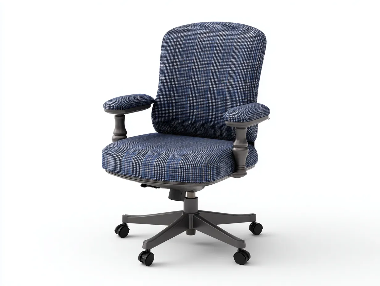 Silla De Oficina tapizada 69x72x104 cm - azul y negro - con ruedas para oficina-Dozenmidecor