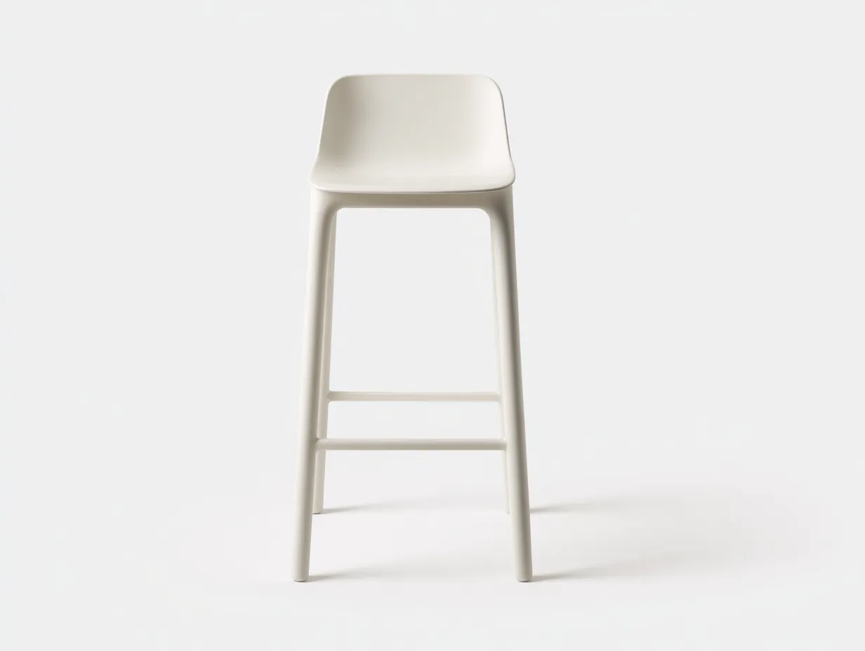 Taburete De Bar de plástico 46x48x103 cm - marfil - patas integradas para exterior-Dozenmidecor