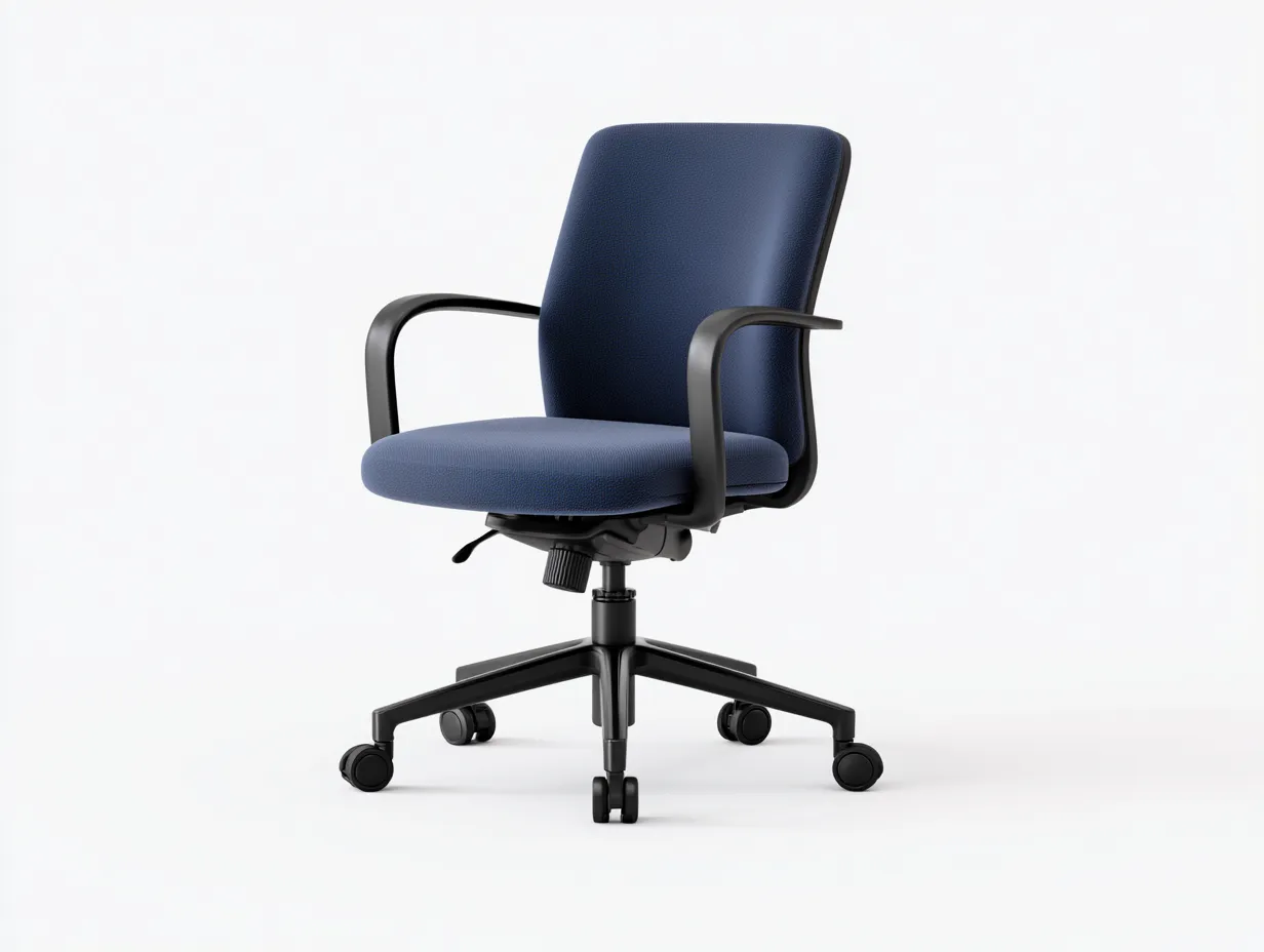 Silla De Oficina de tela 66x69x96 cm - azul y negro - con reposabrazos para oficina-Dozenmidecor
