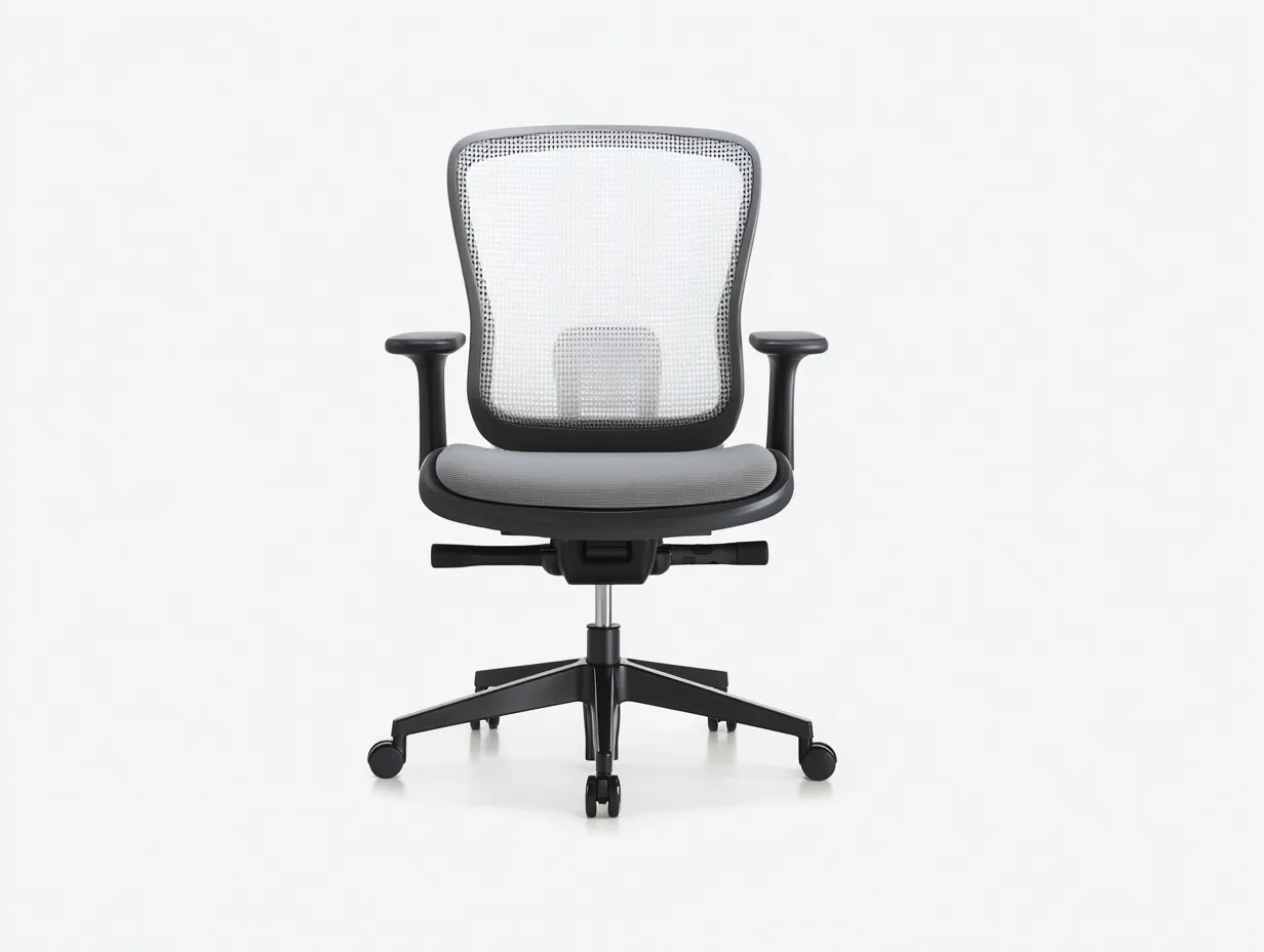Silla De Oficina de malla 68x71x101 cm - gris y negro - respaldo transpirable para oficina-Dozenmidecor