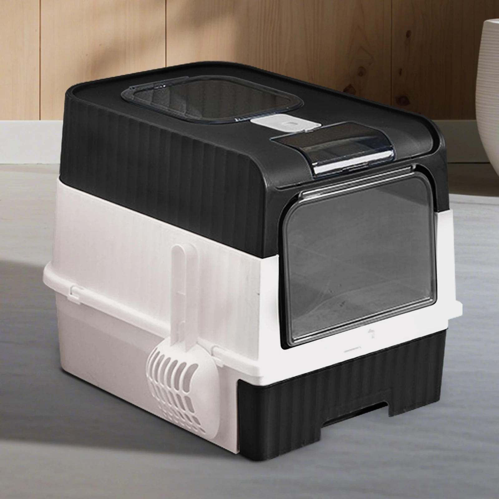 Cat Litter Boxes Oversized Drawer Type Fully Enclosed Anti-splash UV PP Square Large Space Cat Toilet Pet Supplies