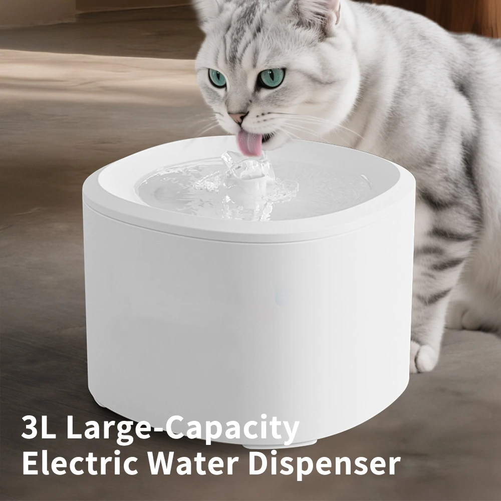 3L Large Capacity Cat Water Fountain Ultra Silent Circulating Filter Pet Water Dispenser 