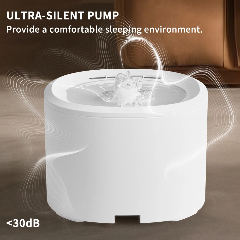 3L Large Capacity Cat Water Fountain Ultra Silent Circulating Filter Pet Water Dispenser 