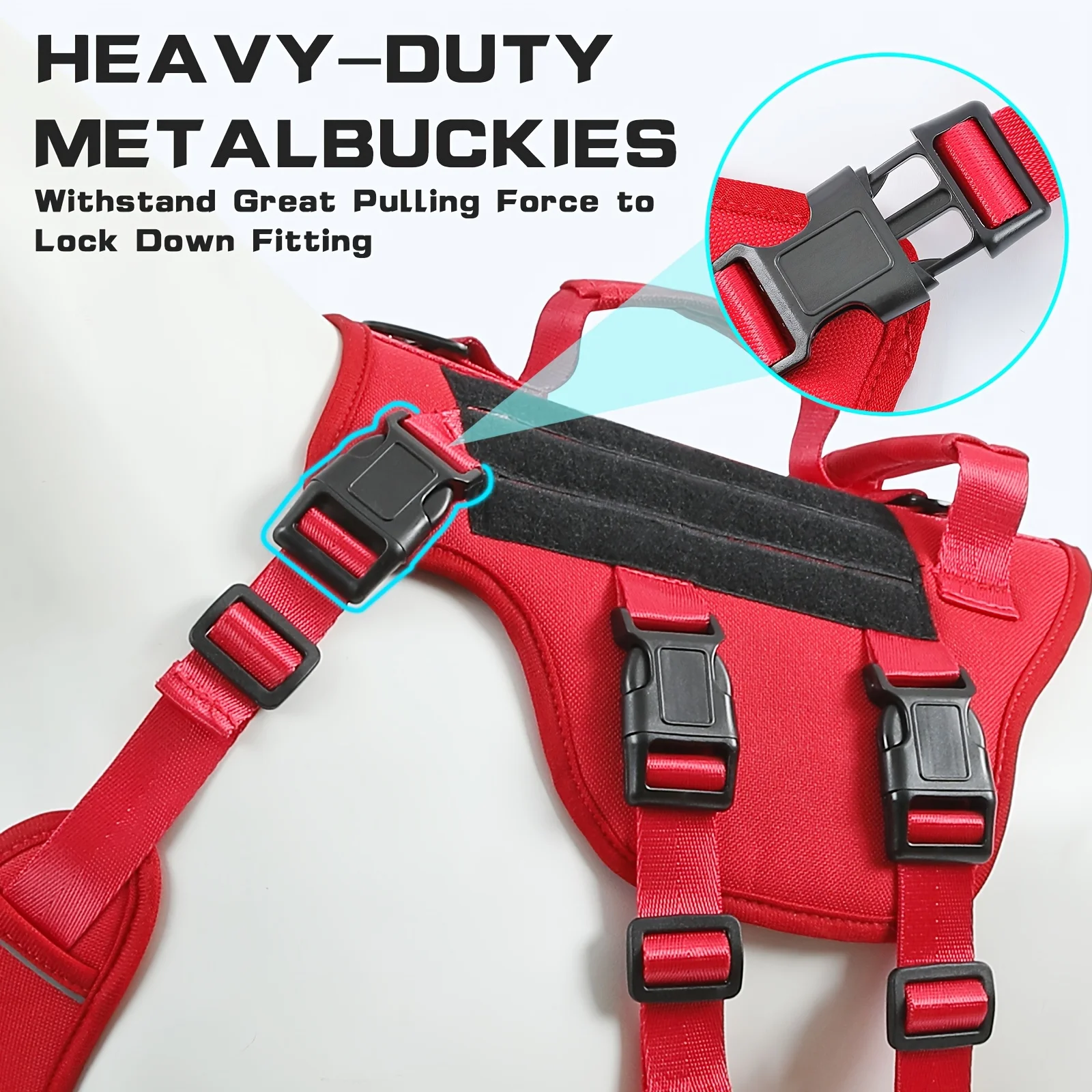  Hot Durable Nylon Tactical Service Dog Harness No-Pull Adjustable Reflective Vest with Dual Handles for Large Dog