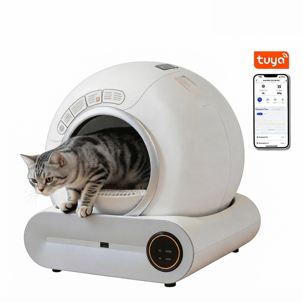 65L Automatic Smart Cat Litter Box Self-Cleaning Odor Remover for Indoor Cats