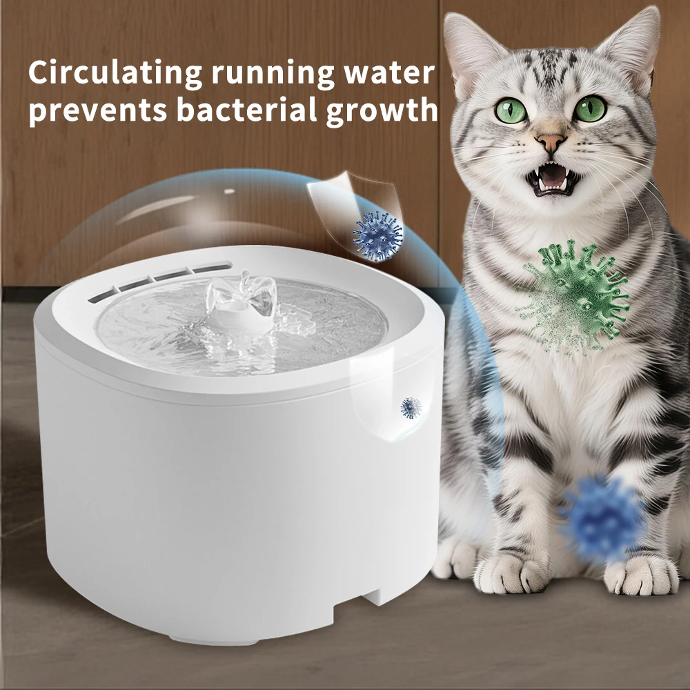 3L Large Capacity Cat Water Fountain Ultra Silent Circulating Filter Pet Water Dispenser 