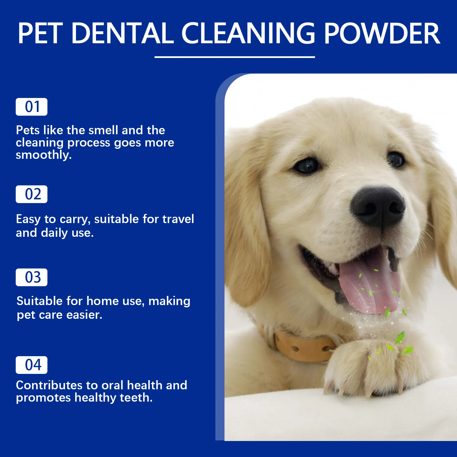 Pet Dental Powder  Dog Breath Freshener Teeth Cleaning 80g Natural Herbal Blend