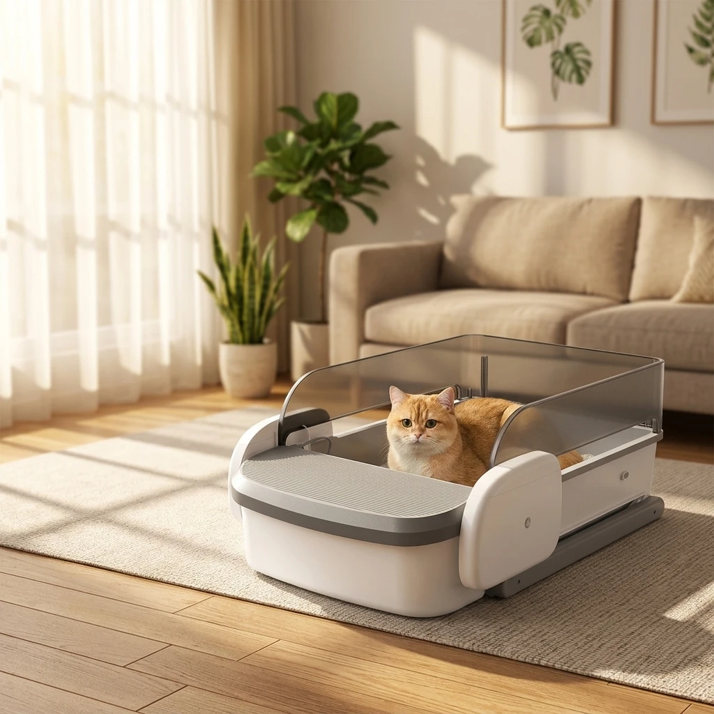 Premium Fully Automatic Self Cleaning Cat Litter Box Anti Odor Large Capacity PP Stainless Steel for Indoor Cats