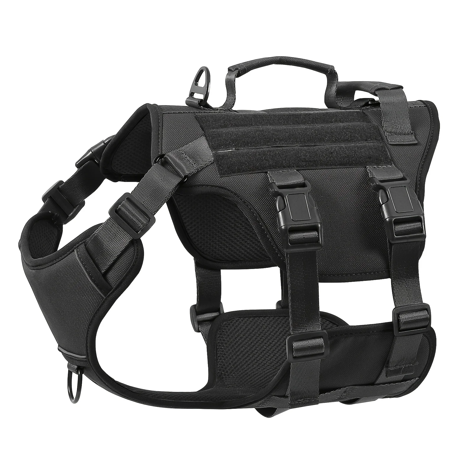  Hot Durable Nylon Tactical Service Dog Harness No-Pull Adjustable Reflective Vest with Dual Handles for Large Dog