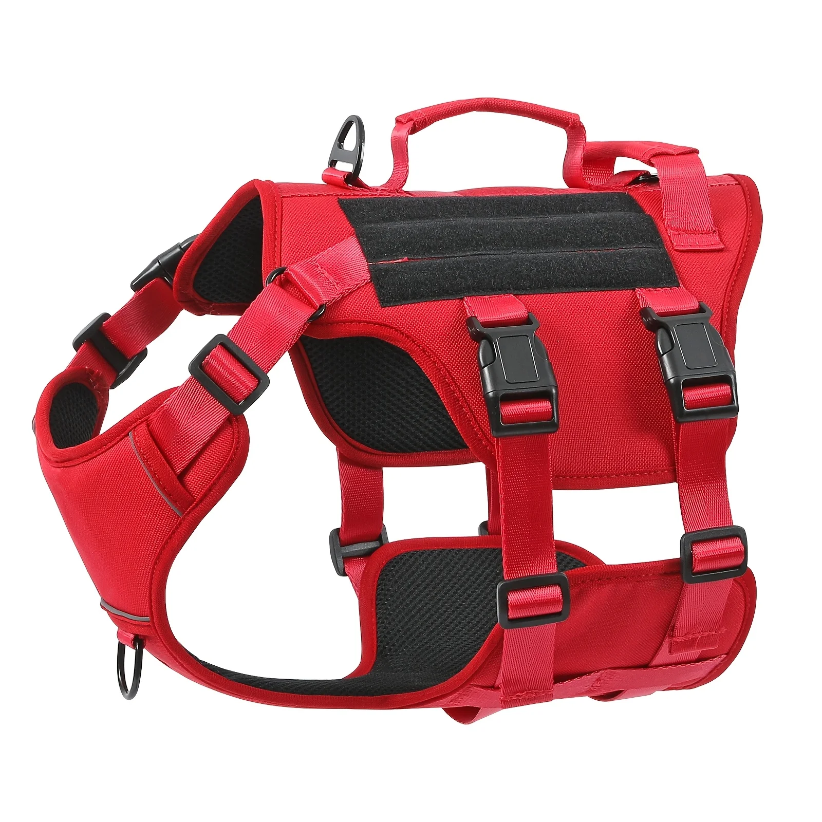  Hot Durable Nylon Tactical Service Dog Harness No-Pull Adjustable Reflective Vest with Dual Handles for Large Dog