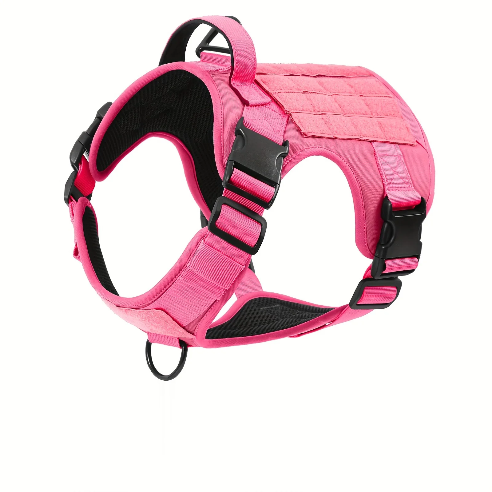 Tactical pet chest service dog harness vest adjustable reflective dog harness metal buckle hiking training