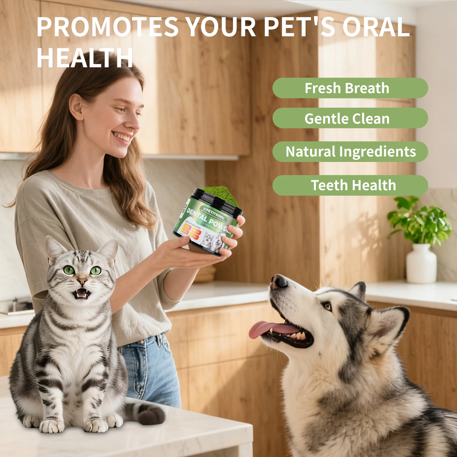 Dog Teeth Cleaning Powder 150g Other Country Gentle Cleaning Removes Plaque Tartar Fresh Breath Promotes