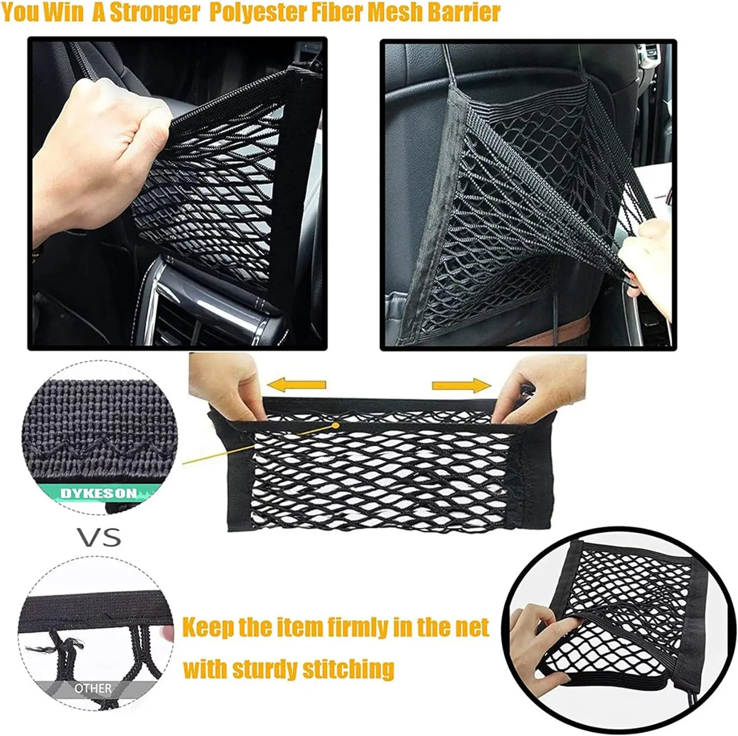 Dog Car Net Barrier Pet Barrier with Auto Safety Mesh Organizer