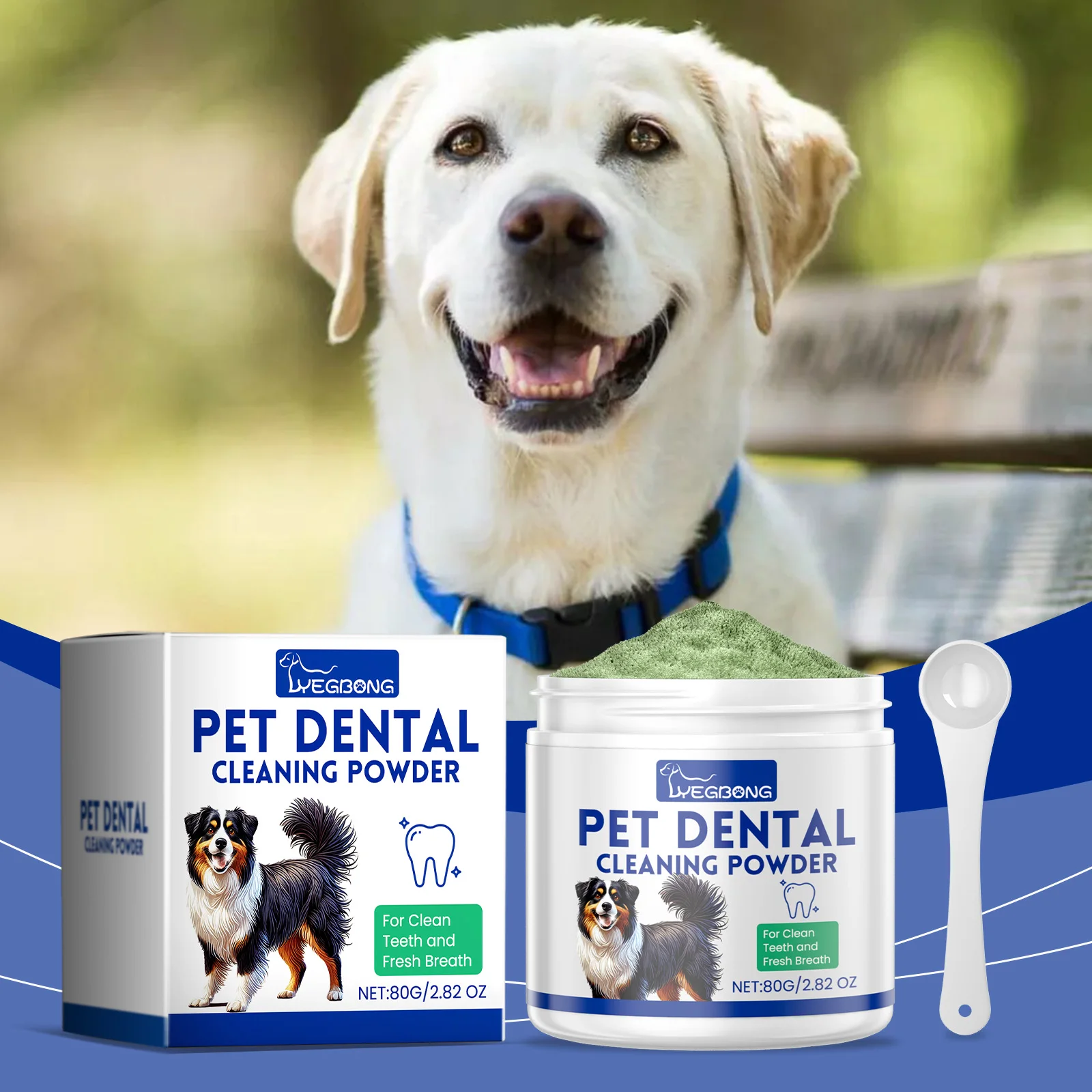 Pet Dental Powder  Dog Breath Freshener Teeth Cleaning 80g Natural Herbal Blend