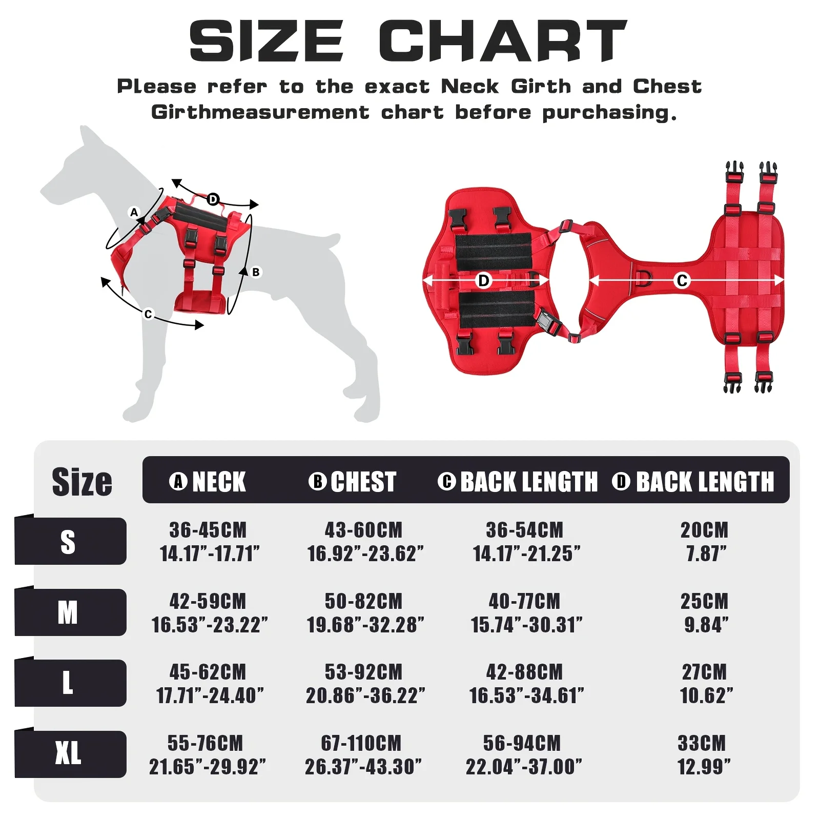  Hot Durable Nylon Tactical Service Dog Harness No-Pull Adjustable Reflective Vest with Dual Handles for Large Dog