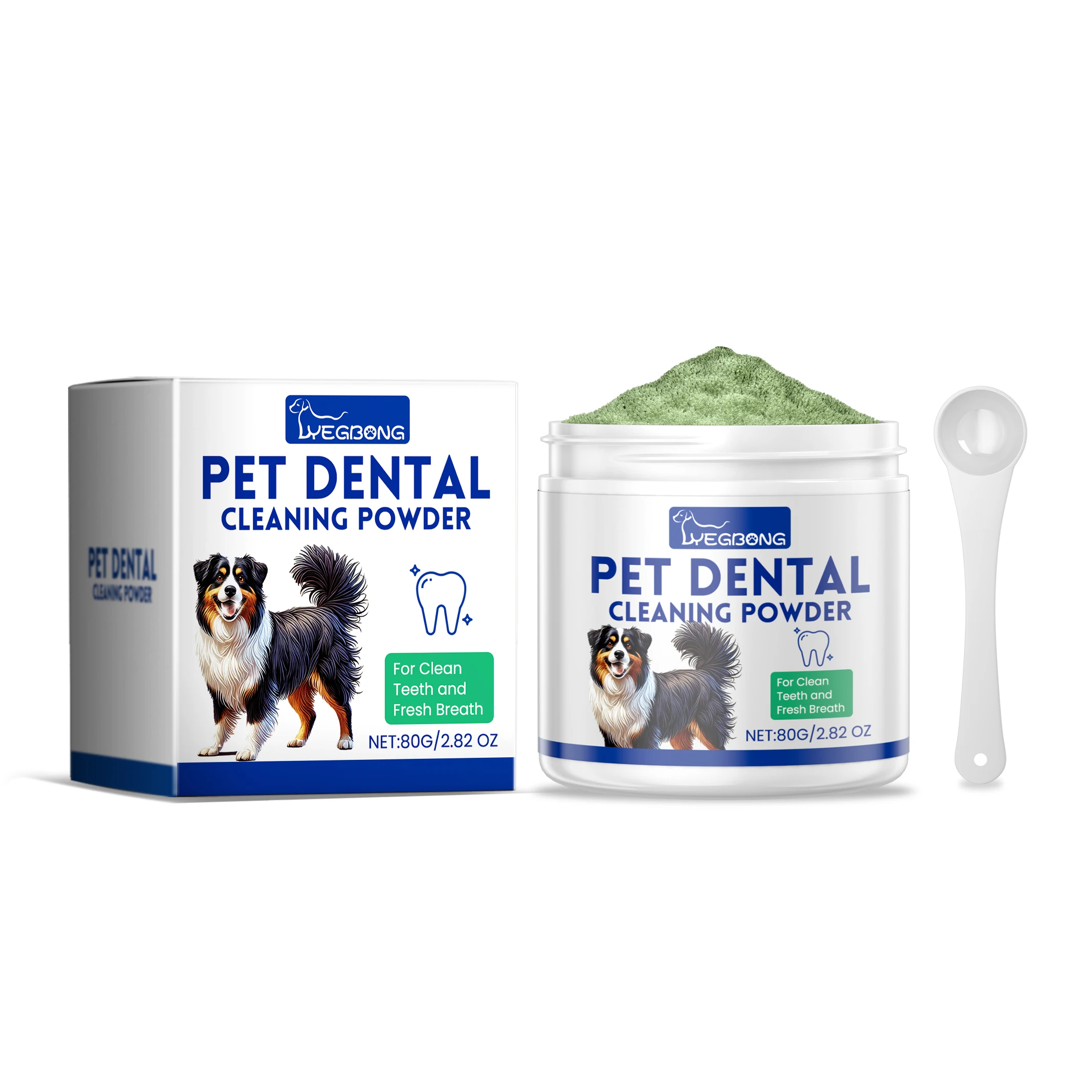 Pet Dental Powder  Dog Breath Freshener Teeth Cleaning 80g Natural Herbal Blend