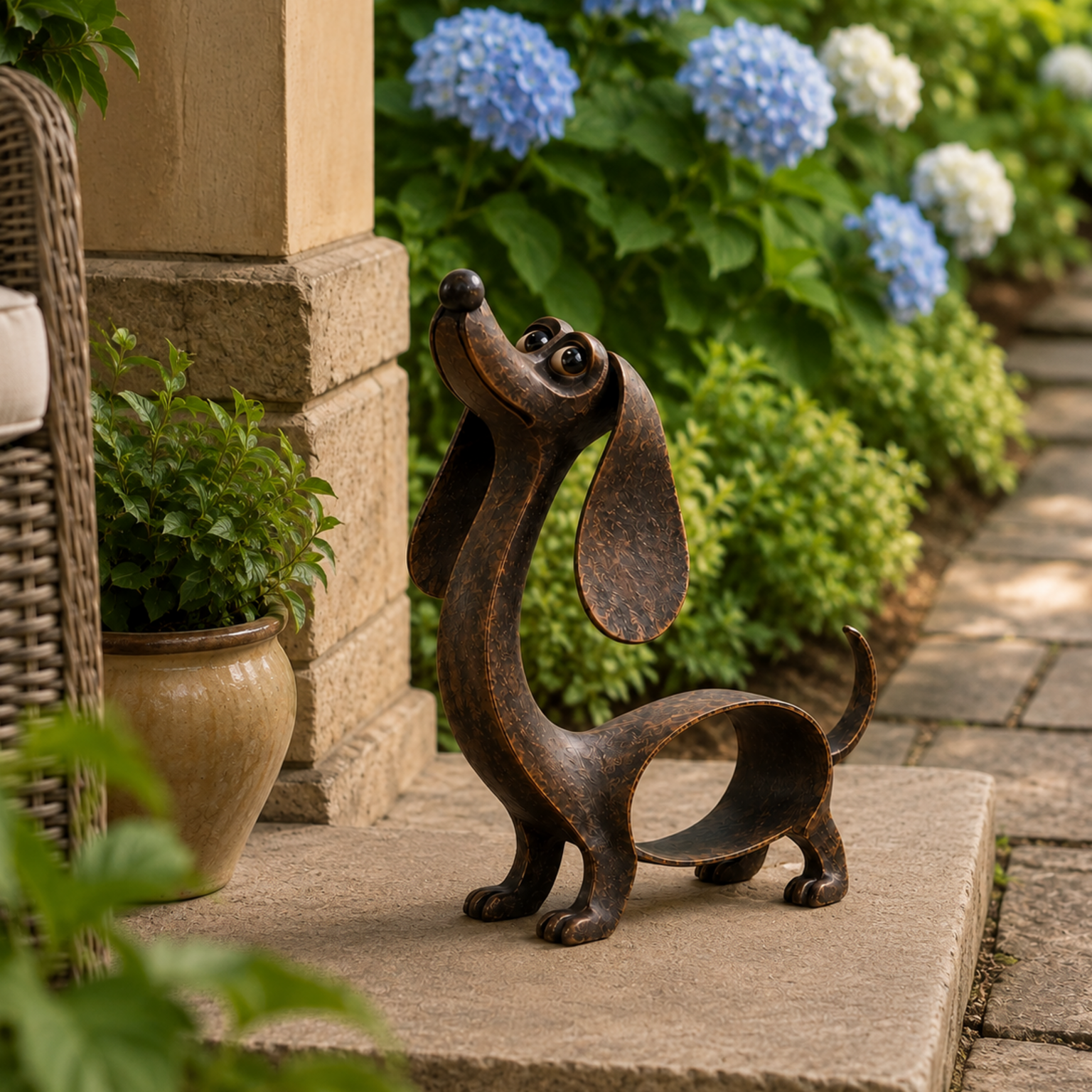 Characterful Dachshund Sculpture | Vintage Sausage Dog Ornament