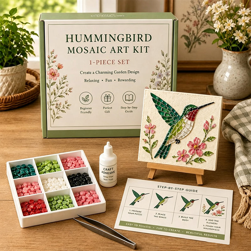 Watering Can Mosaic Art Kit – DIY Floral Craft Kit for Relaxing Creative Time, Handmade Home Decor & Thoughtful Gifts