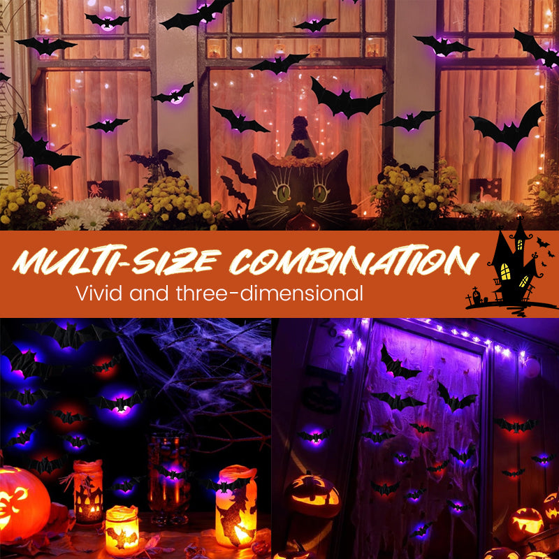 Halloween LED bat decorations for entryways and walls