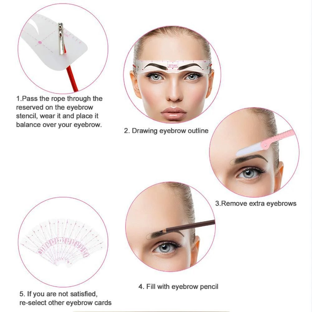 12-Shape Eyebrow Stencil Kit | Easy Brow Shaping Guide