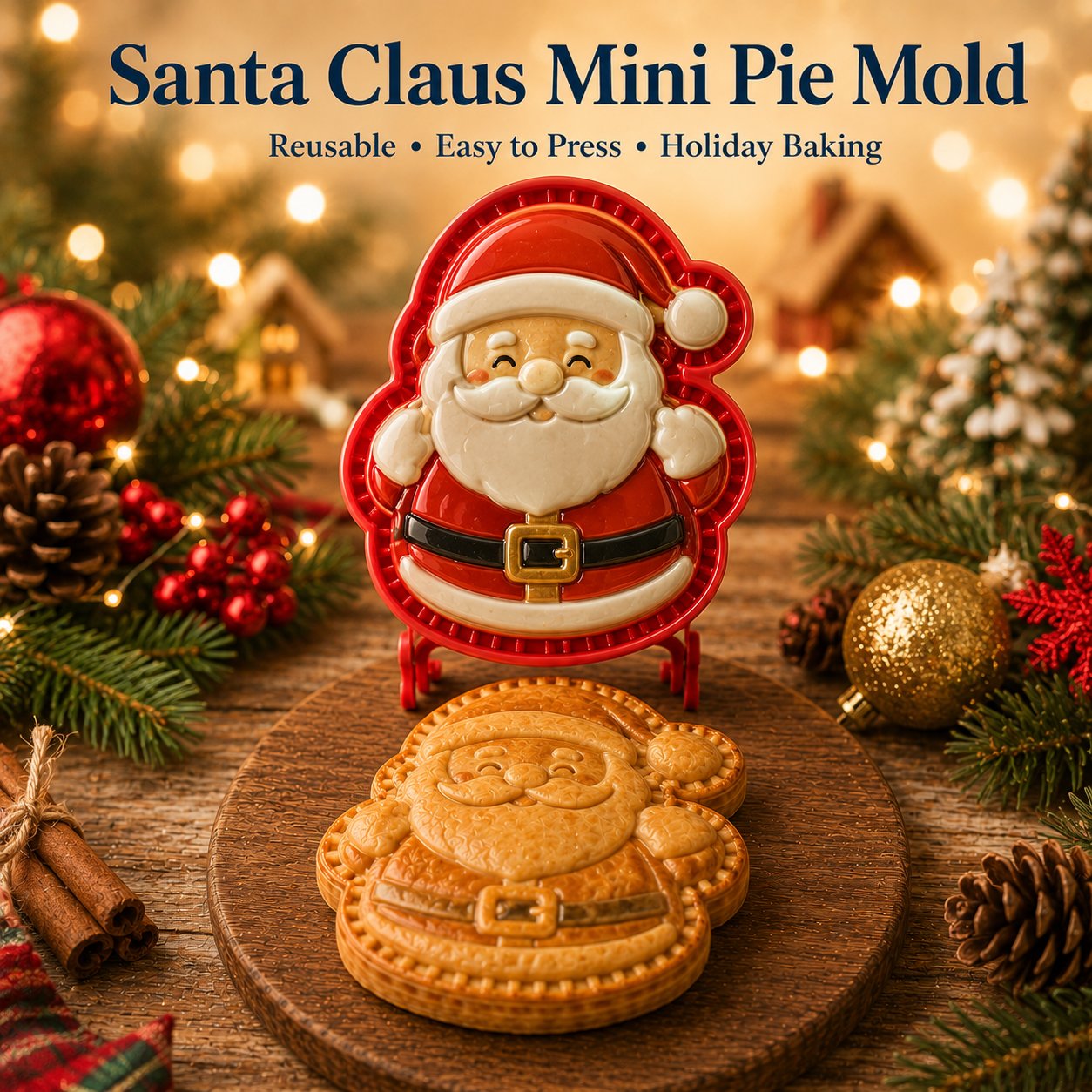 🎄 Christmas Mini Pie Molds – 8 Festive Designs for Holiday Baking
